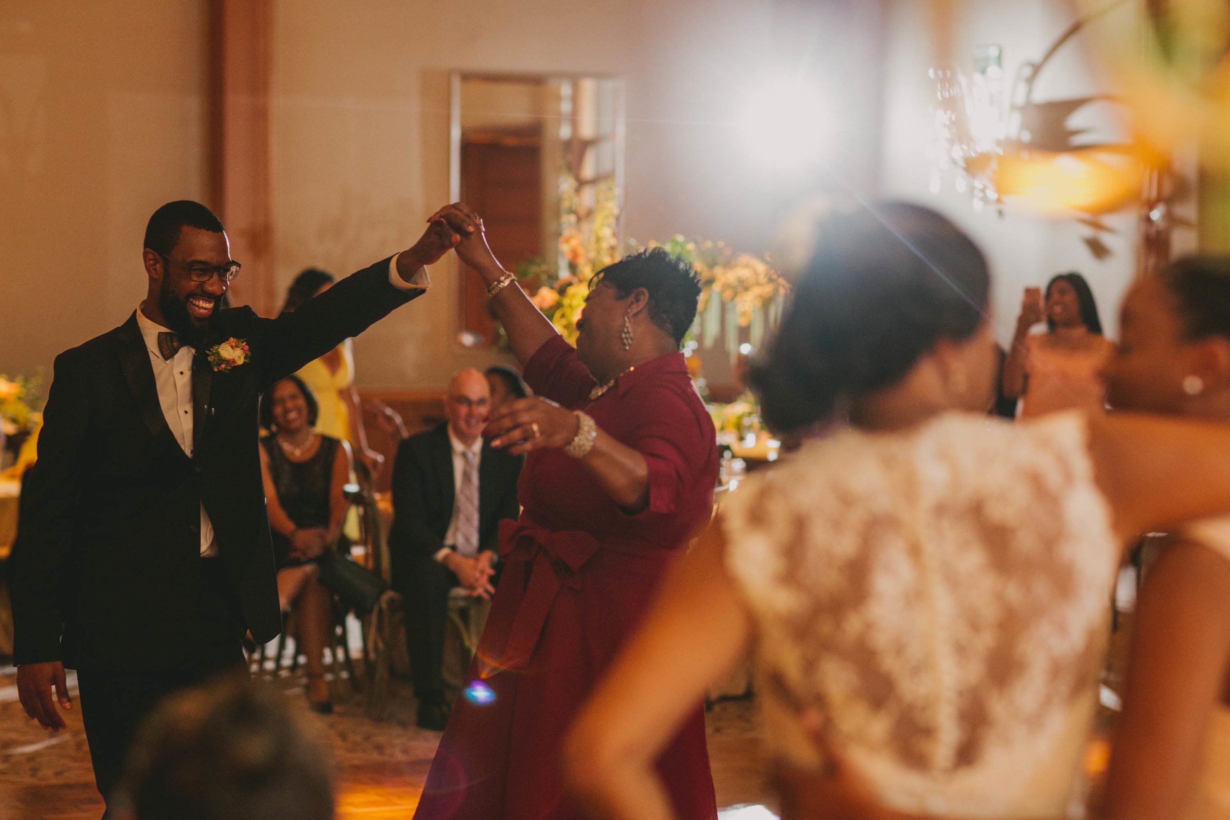 The groom and his mother dance the night away at this elegant Umstead Hotel and Spa wedding