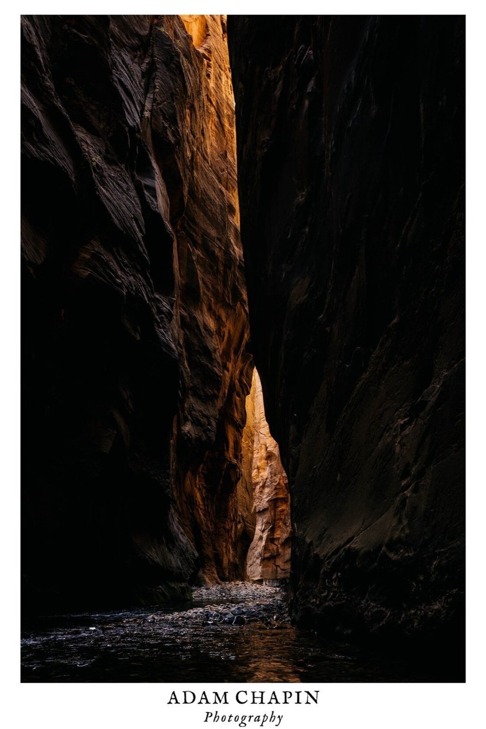 the close canyon walls on wall street in the narrows of Zion National Park