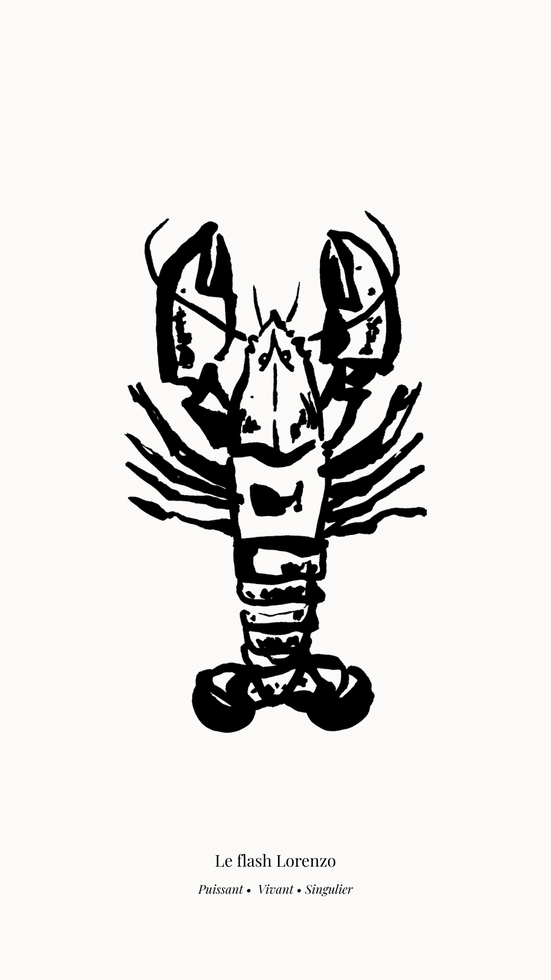 Dessin à l'encre de Chine d'un homard, flash tattoo