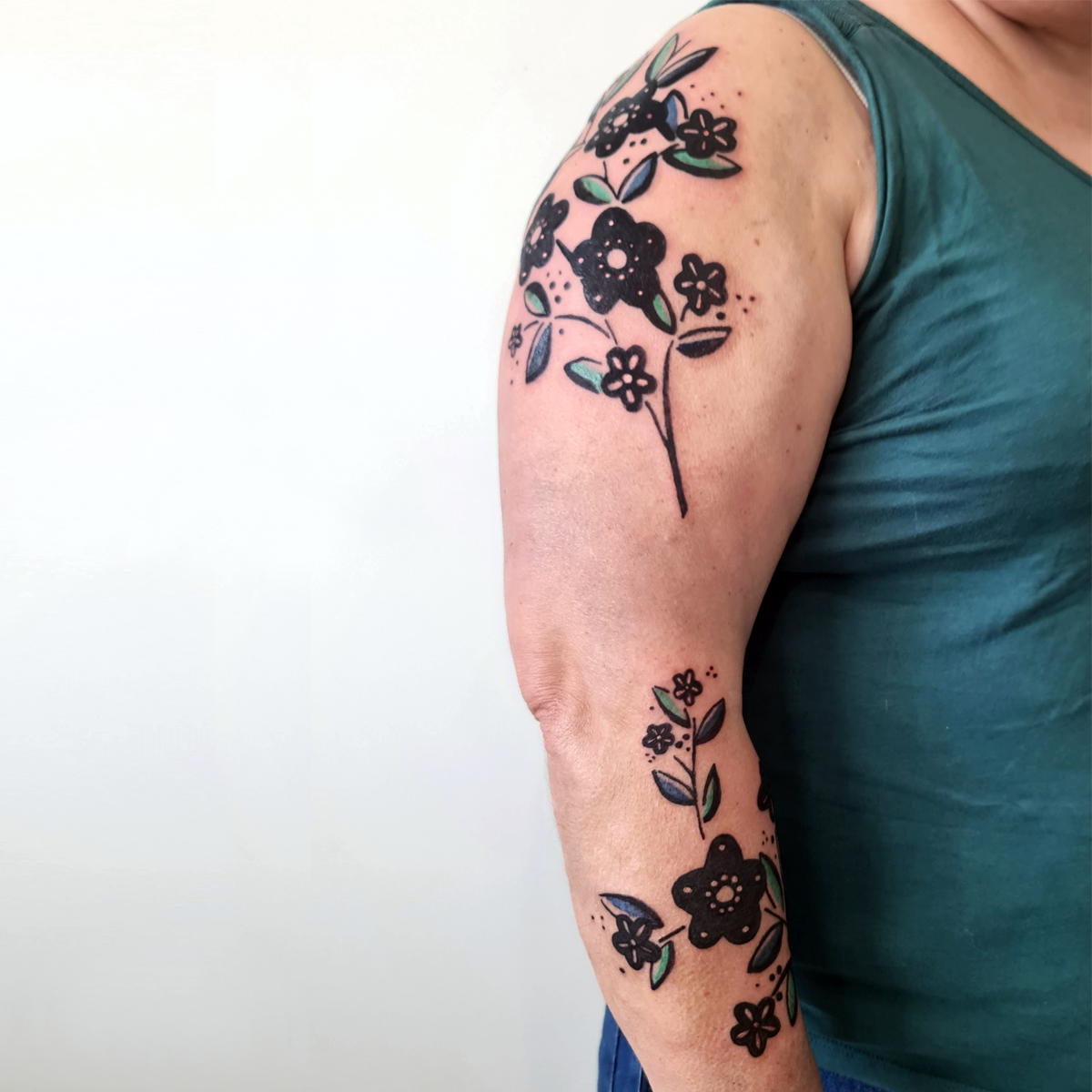 Le projet de Nathalie, une manchette florale en couleurs