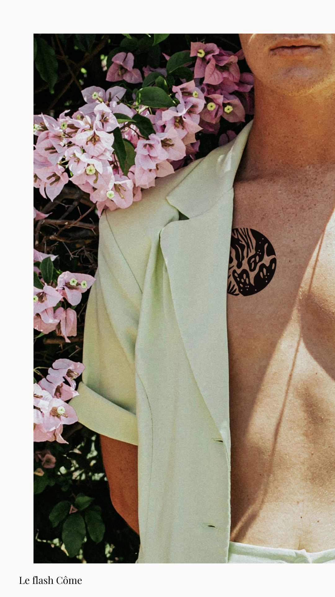 Un flash tattoo d'ancre et d'algues dessiné par Camille Tardif