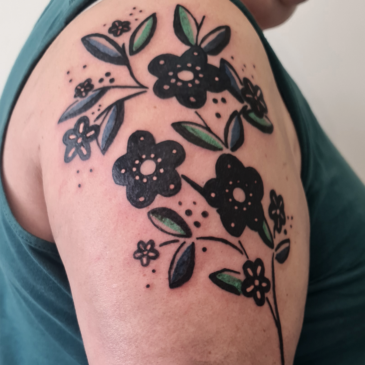 Le projet de Nathalie, une manchette florale en couleurs