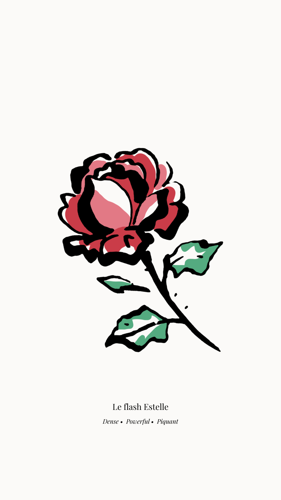 Un flash tattoo de rose en couleurs dessiné par Camille Tardif