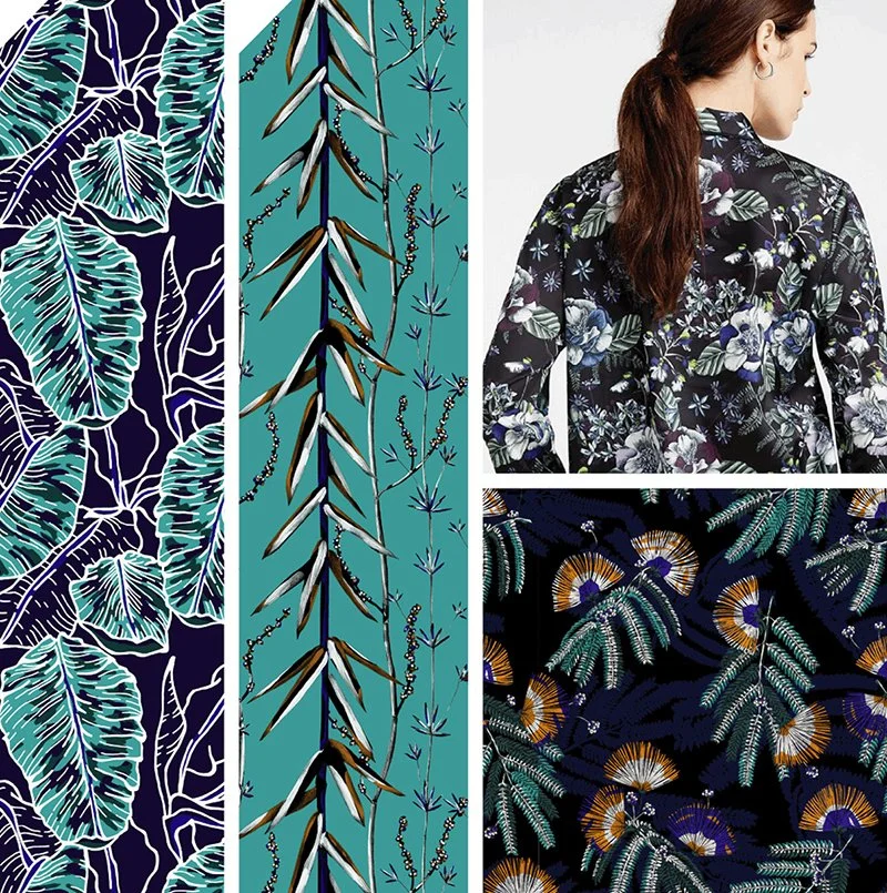 Des motifs tropicaux réalisés par Camille Tardif pour le studio Cymé