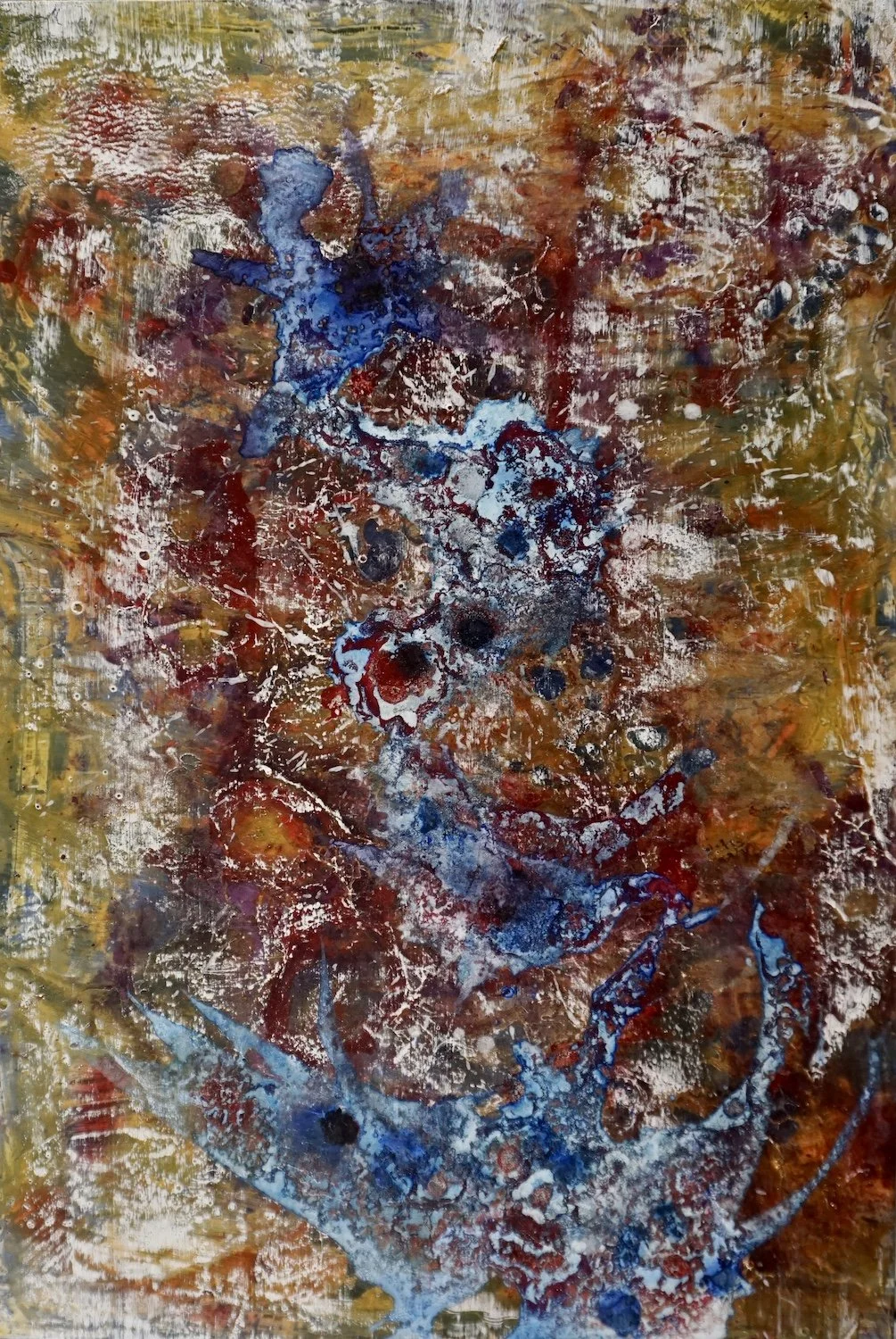 LES YEUX DE L’AZUR, 30’’ x 20’’, techniques mixtes sur bois. (Claude Lessard)