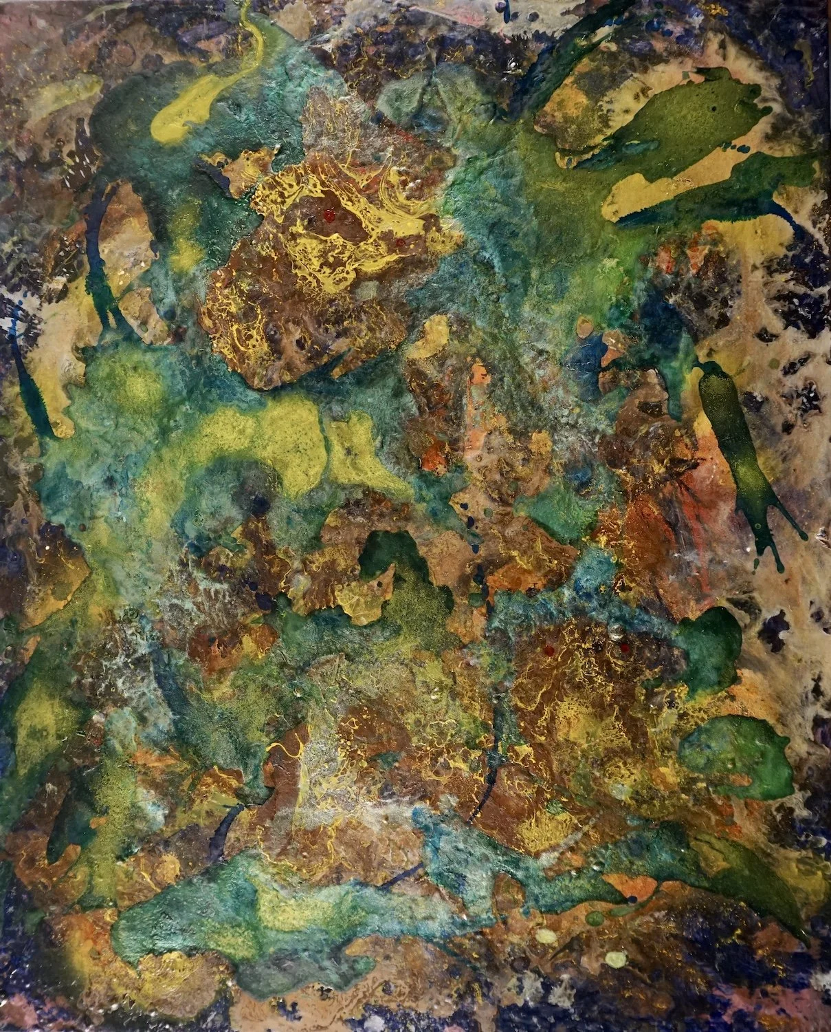 ENTRE DEUX DIMENSIONS, 30’’ x 24’’, techniques mixtes sur bois. (Claude Lessard)