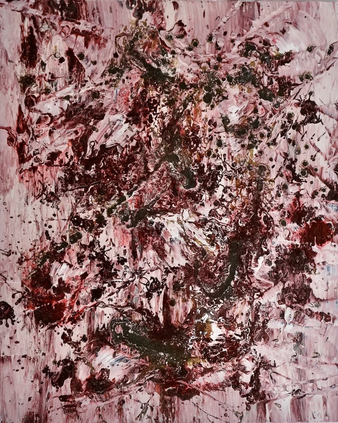 CHAIR MINÉRALE, 30’’x24’’, techniques mixtes et graphite sur bois. (Claude Lessard)