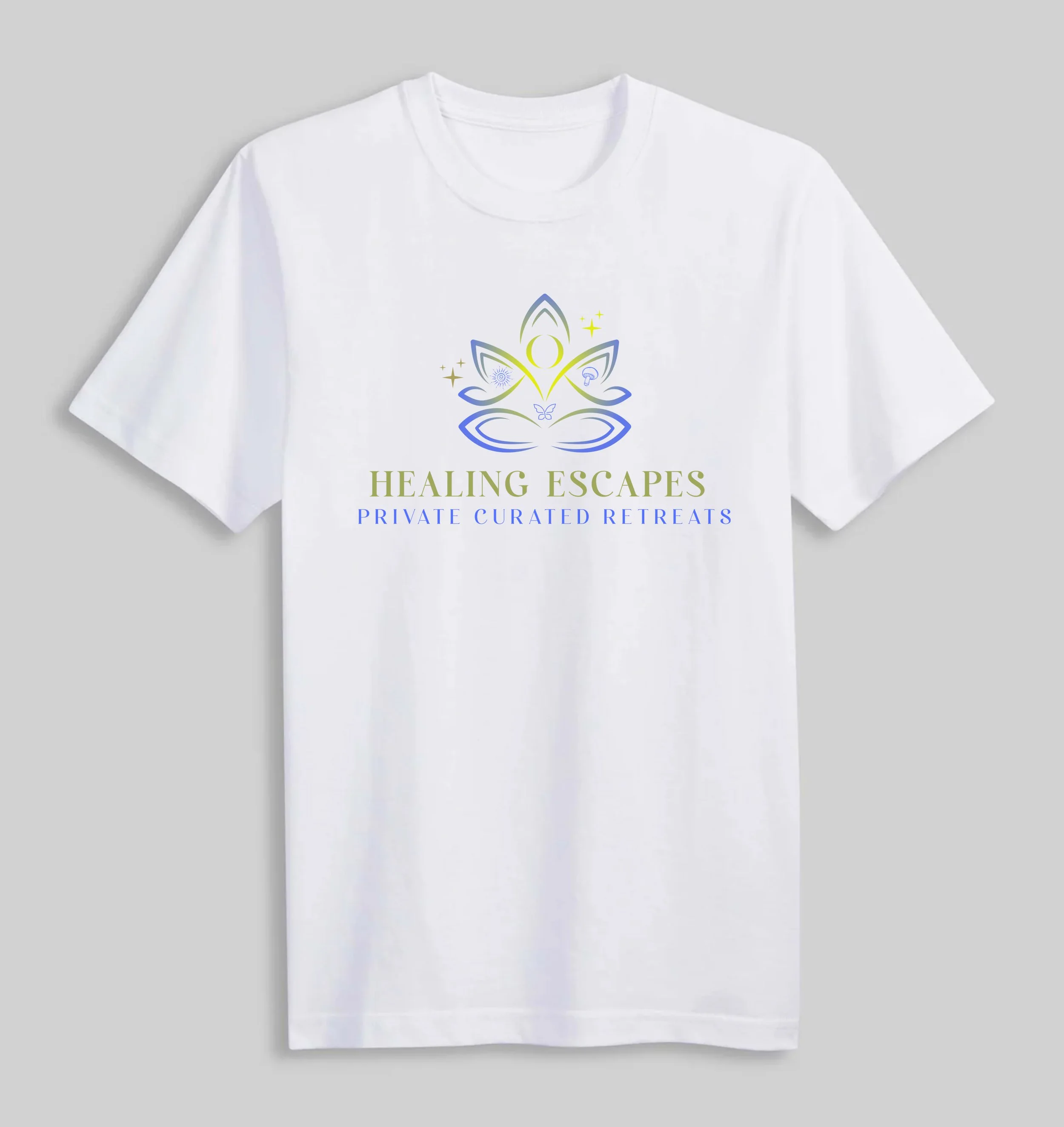 Healing Escapes White Tee – Clean. Bold. Everyday Essential.