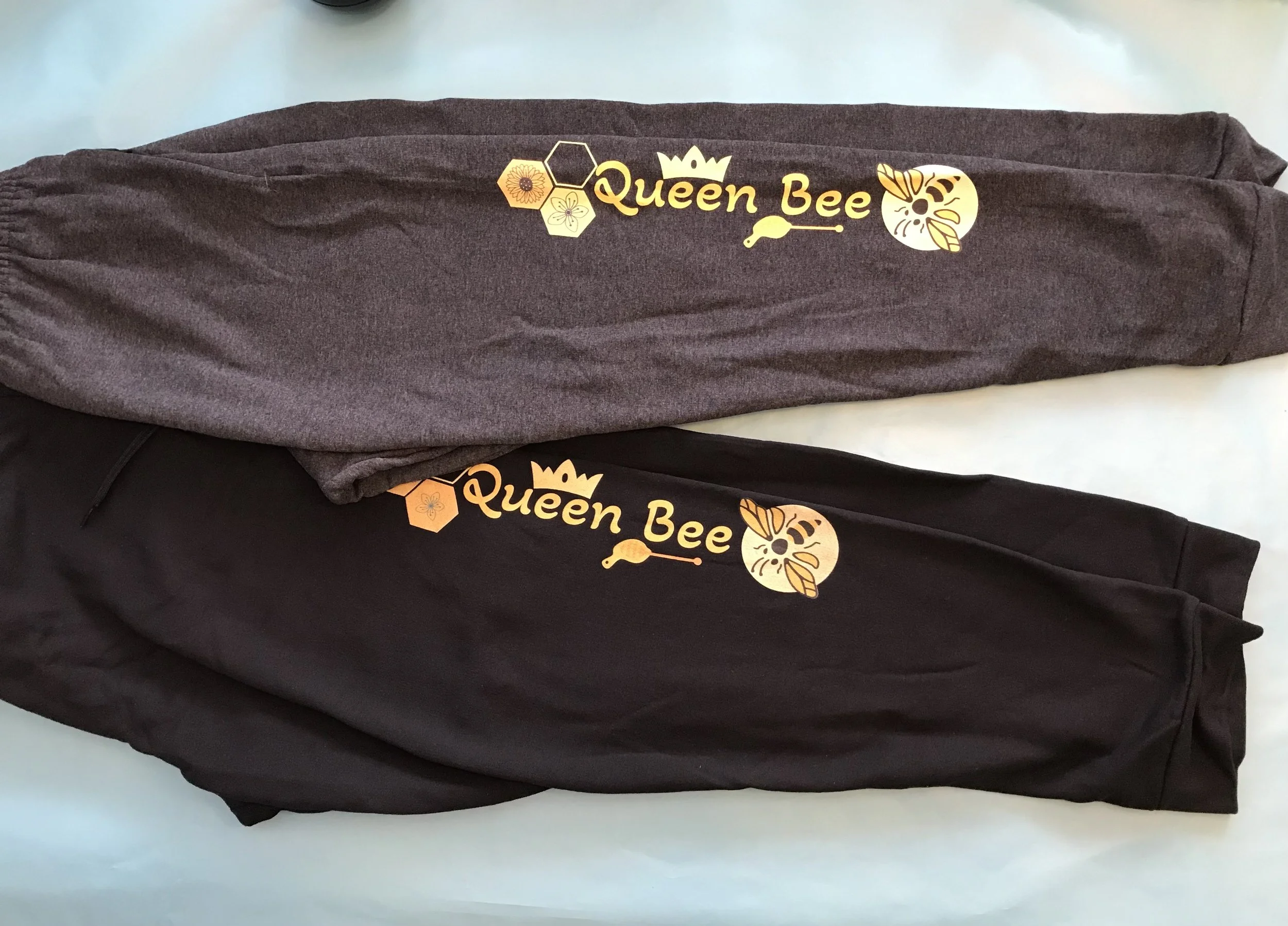 Queen Bee Heather and Black joggers full.jpg