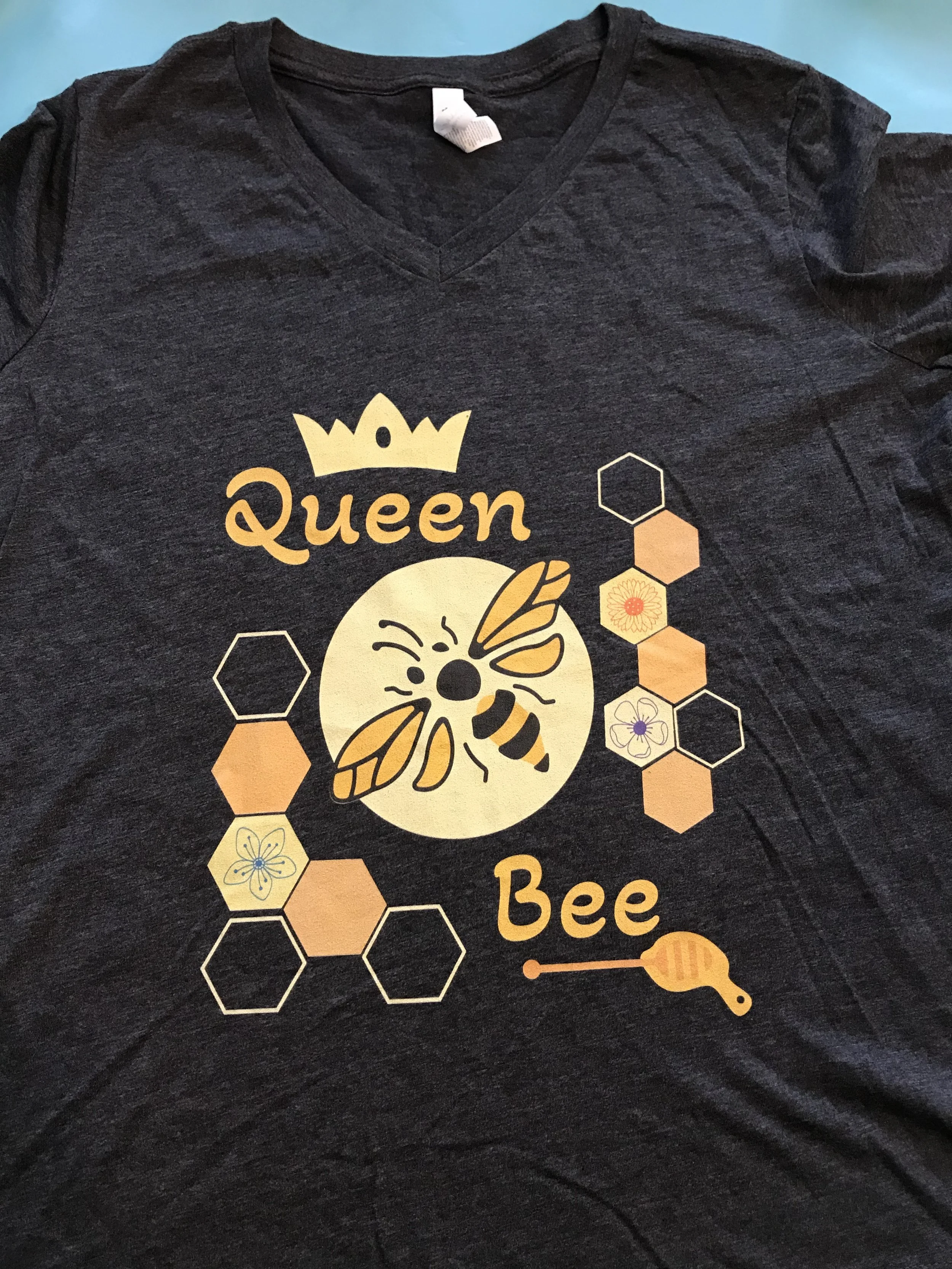 Queen Bee Heathered Gray Shirt.jpg