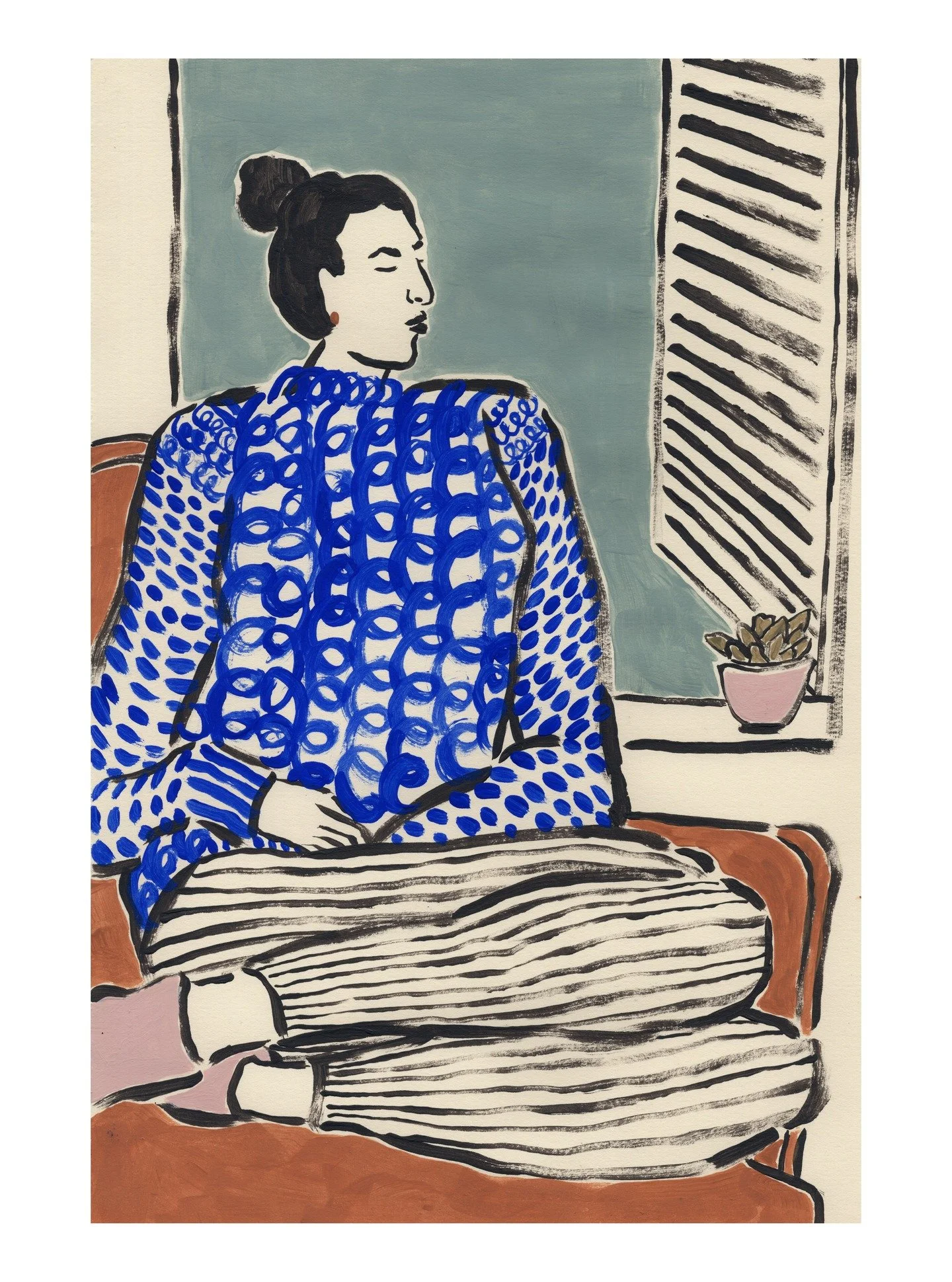 For everyone out there who has their favourite lounge wear - mine is a pair of stripe pj trousers and an oversize blue knit jumper. When I've had a long day I get home, chuck them on, and instantly feel a bit better. Add to that a comfy arm chair and