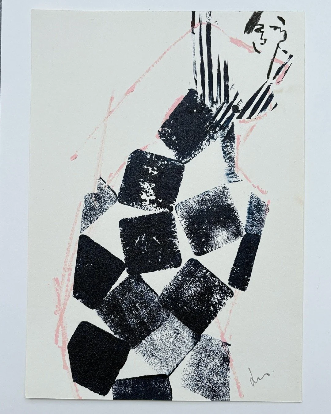 I love this one! Part beautiful, part awkward. Exploring clothing, pattern, and the interior lives of women through expressive line and monoprint. New work from an evolving series which started during my time in Cadiz. A truly magical time! Balancing