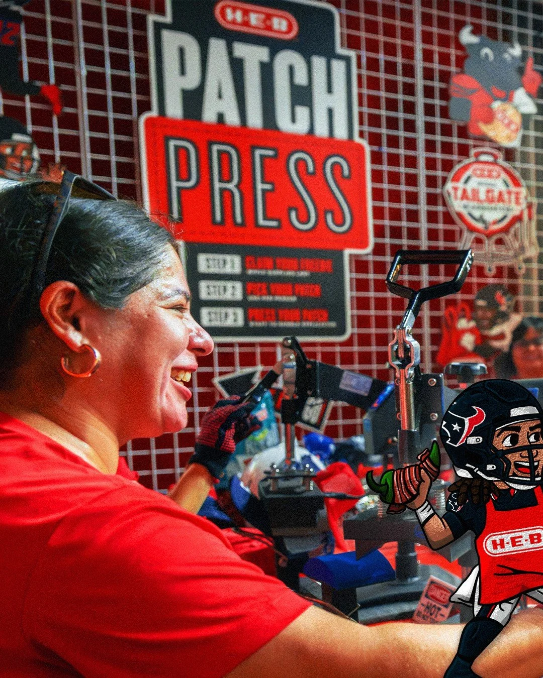 @heb and the @houstontexas are a match made in heaven!

Rally Department curated the ultimate tailgating experience by bringing the H-E-B Patch Bar directly to fans of the Houston Texans. At this experience, fans are able to pick from a lineup of exc