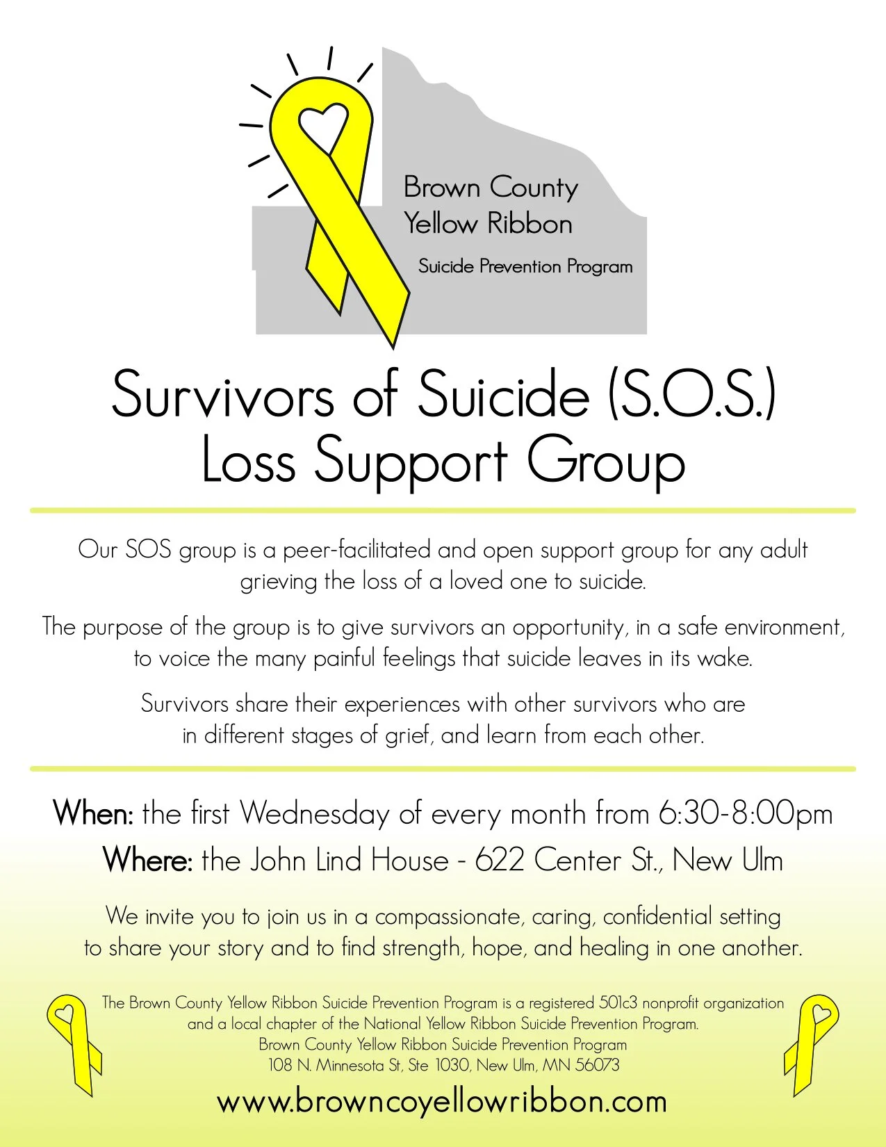 Survivors Of Suicide Support Group Brown County Yellow Ribbon