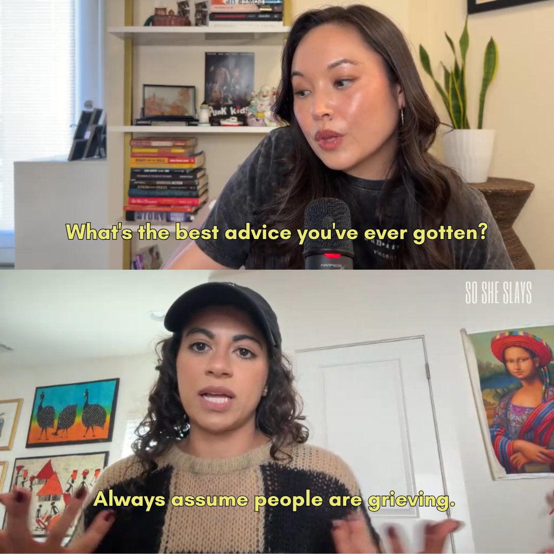 Words of wisdom I think all of us can remember and put into practice. ⁠
⁠
When I asked @daliarooni for the best advice she has ever received she did not talk about networking or grinding or manifesting. She said always assume people are grieving. ⁠
⁠