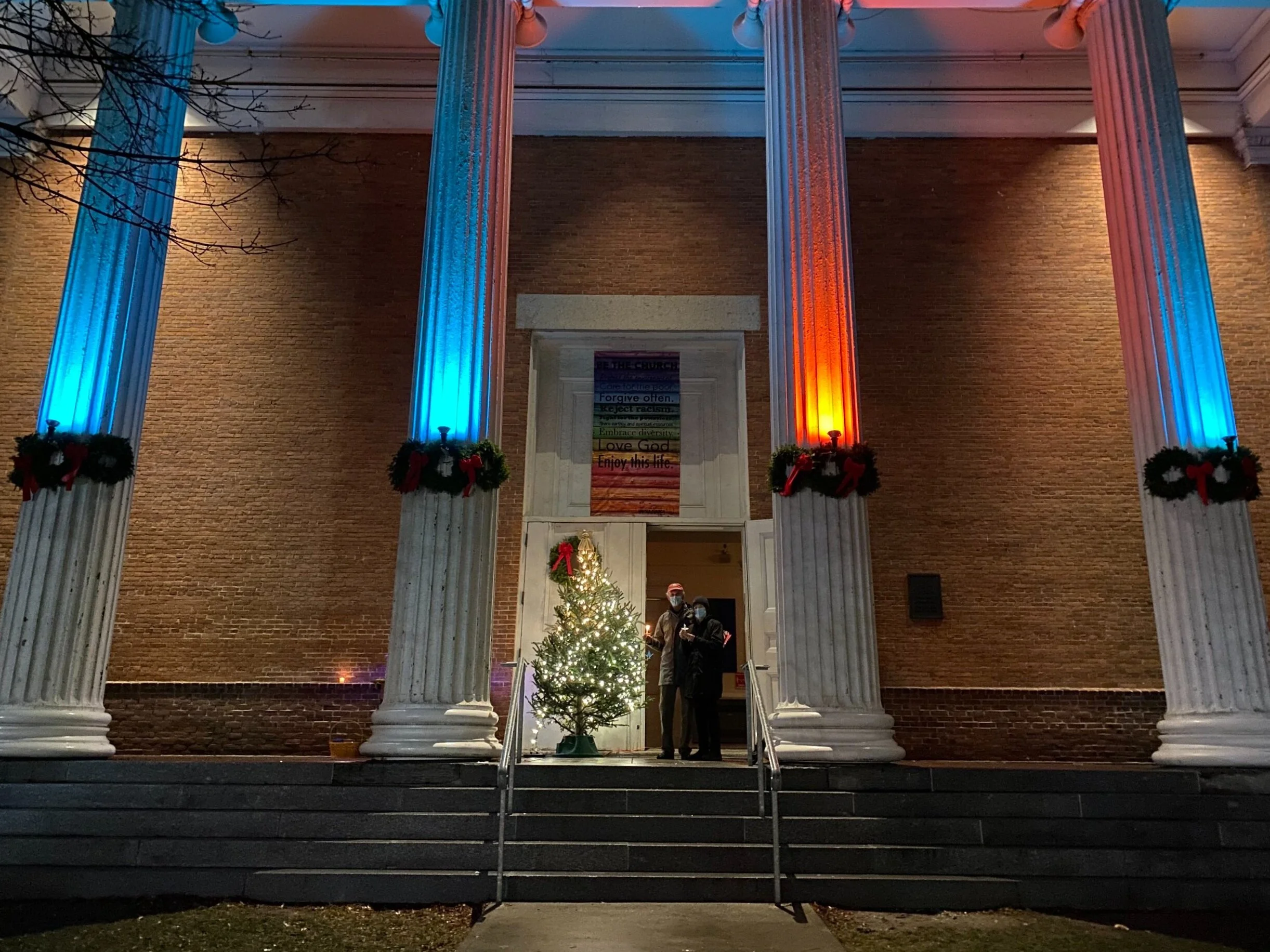 The pillars turned advent candles