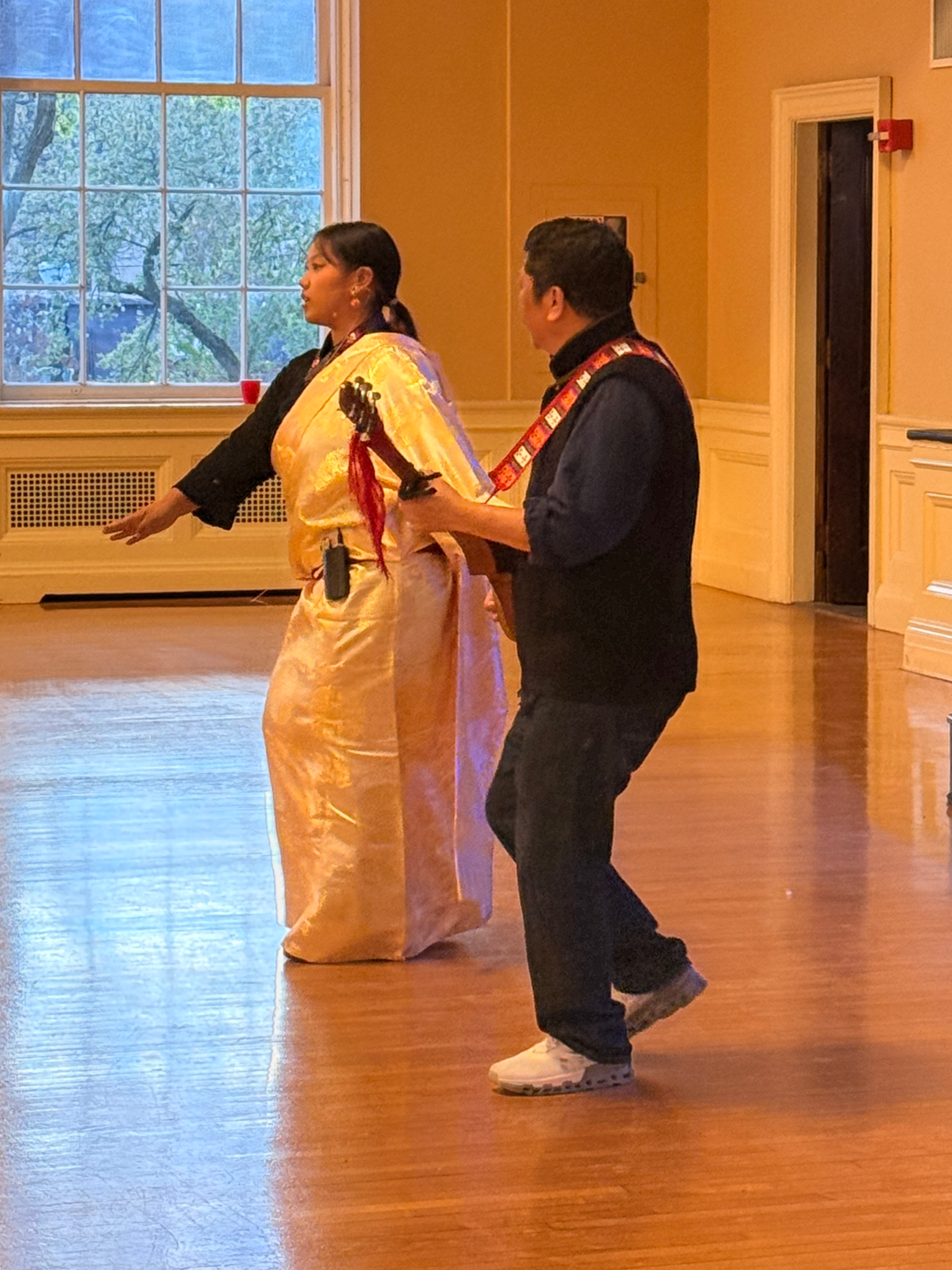 Tenzin Pasang and Migmar Tsering sharing Tibetan dances