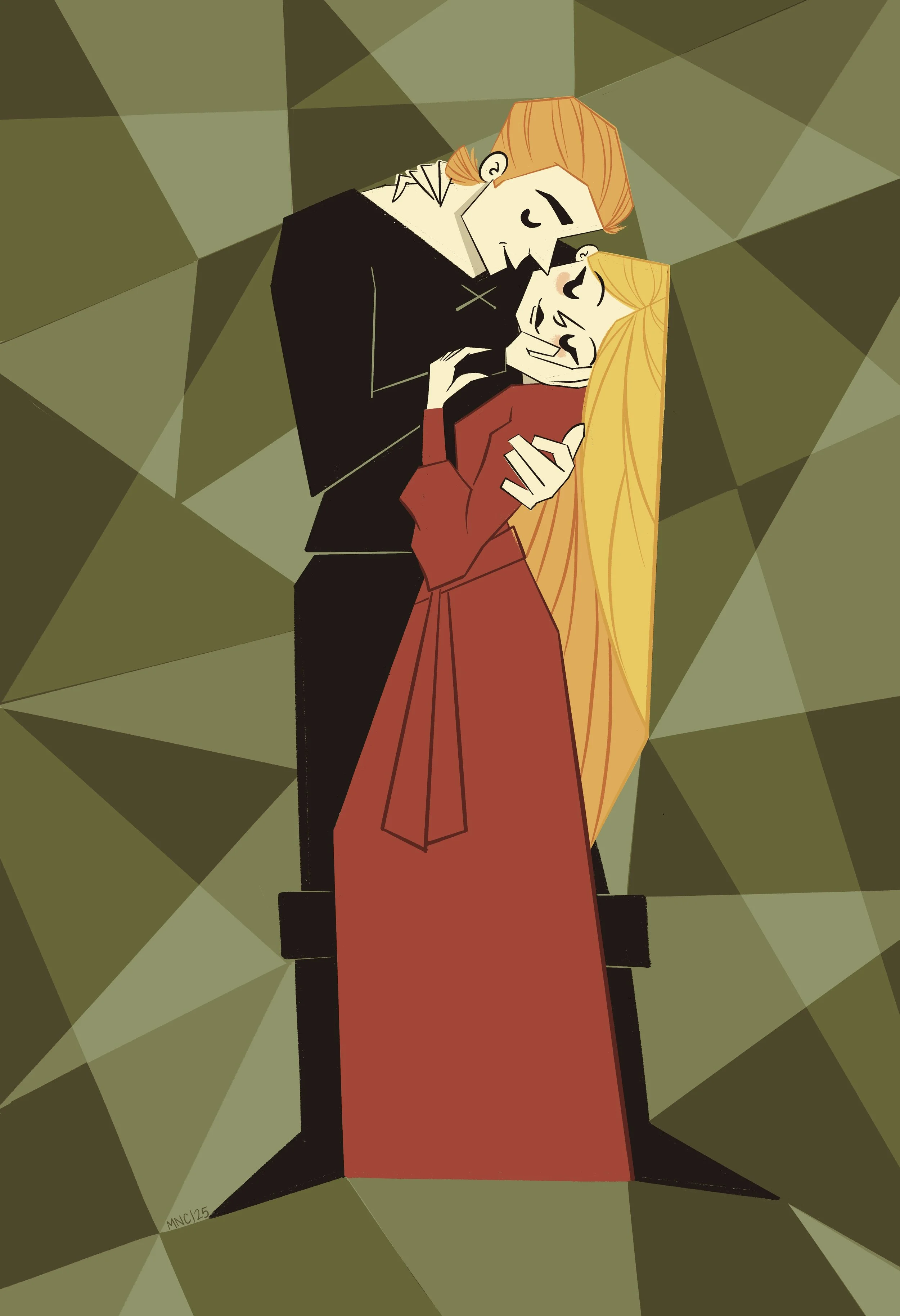 "This one left them all behind" Klimt-inspired Princess Bride poster, digital illustration. 2025. Monika Nor-Cer.