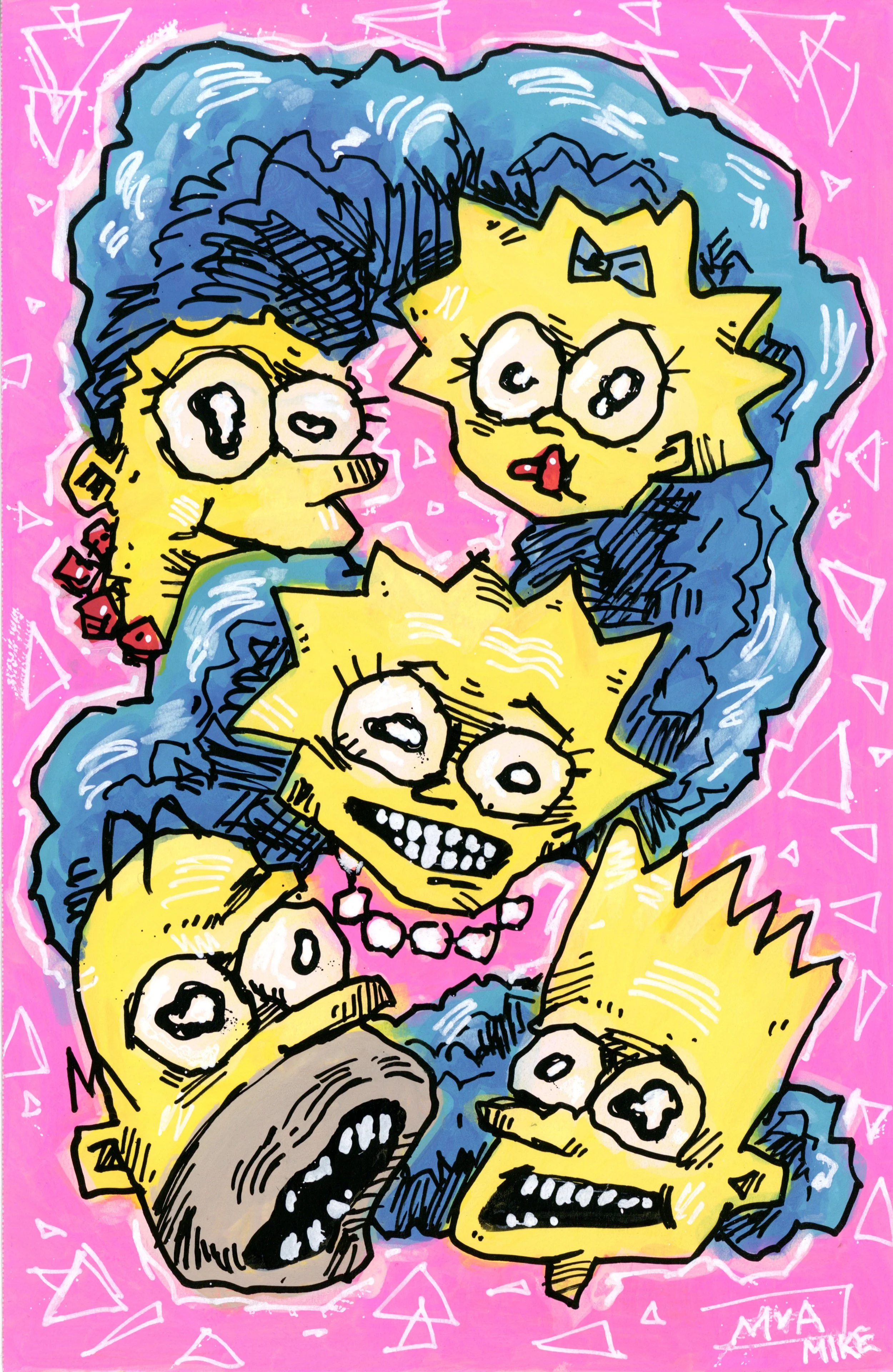"Simps", acrylic illustration. 2025. Mike Cerminara.