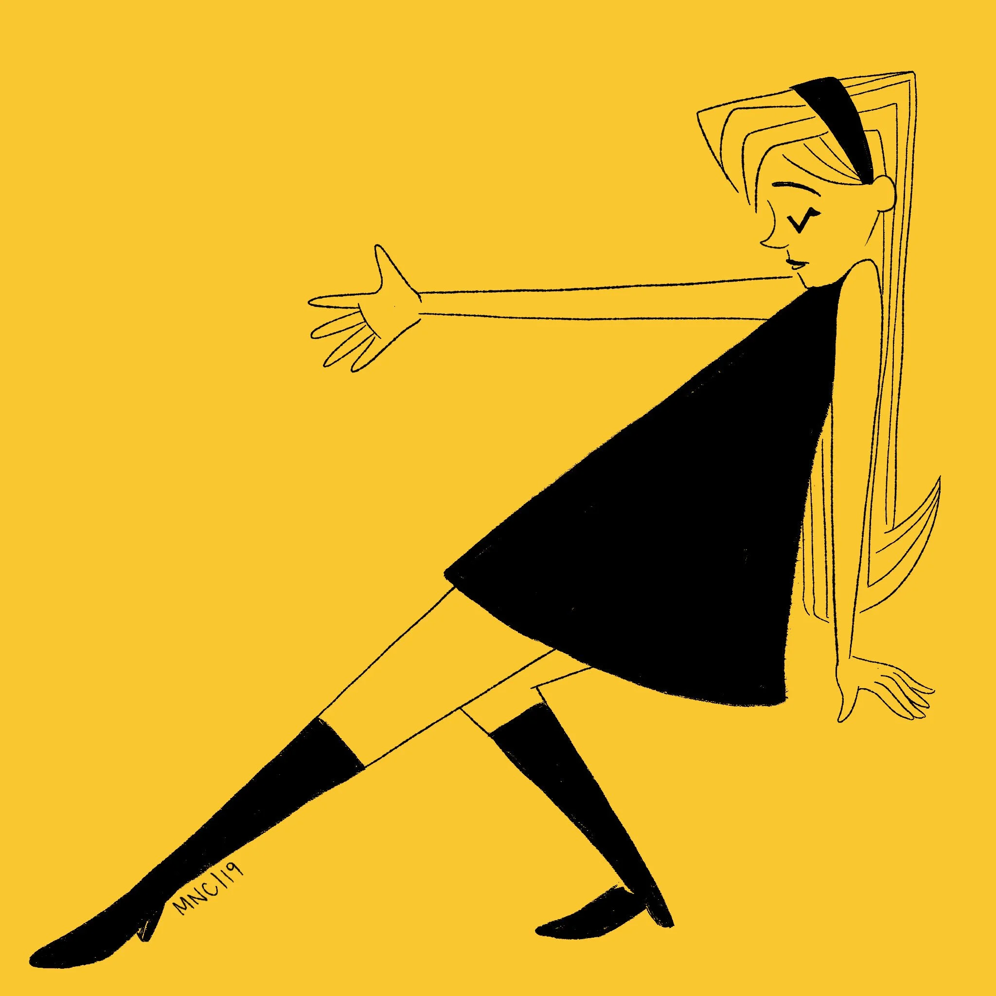 "The Aloof dancer" (Sweet Charity), digital illustration. 2019. Monika Nor-Cer.
