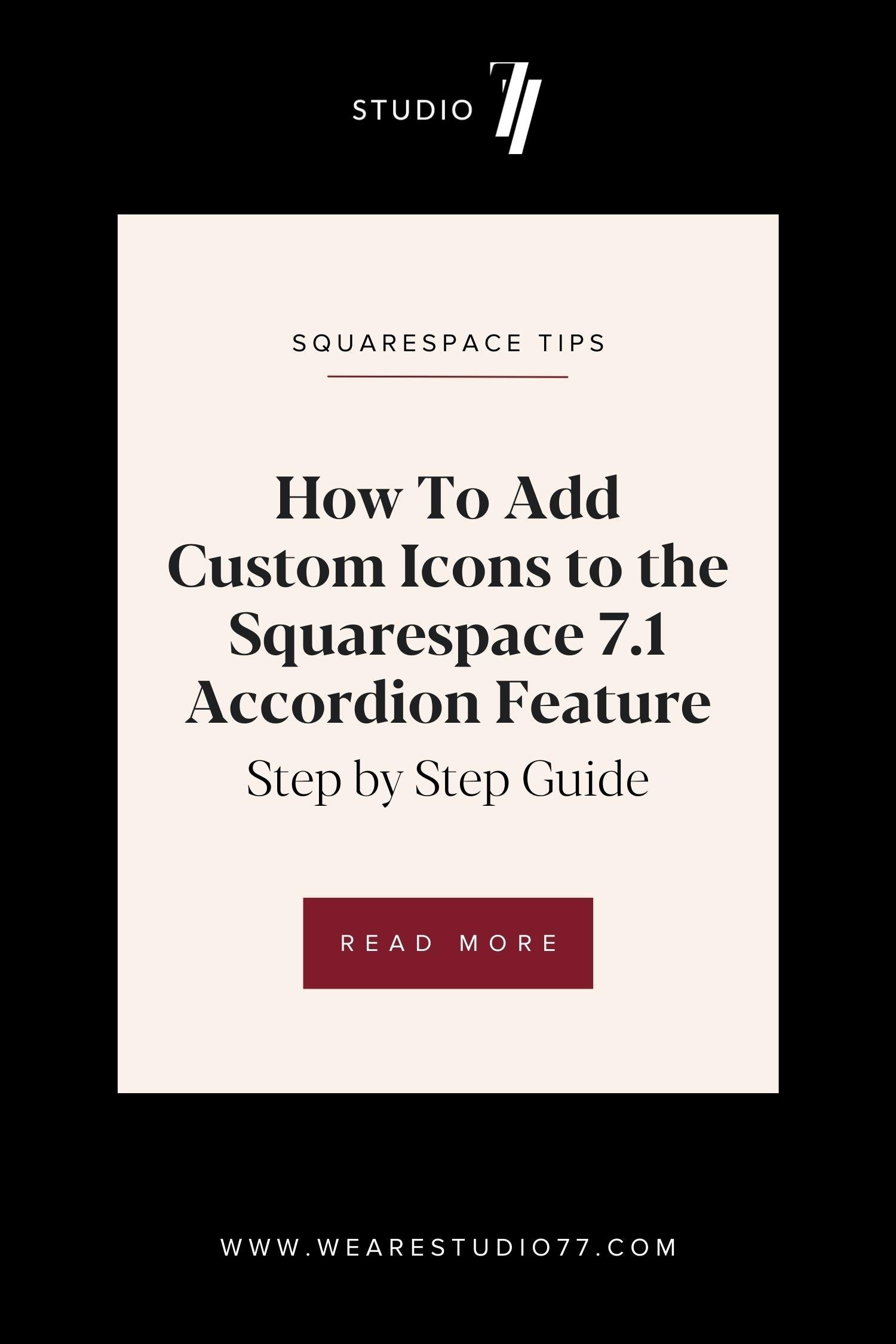 Squarespace Support UK | How To Add Custom Icons to Squarespace Accordion Feature (Copy)