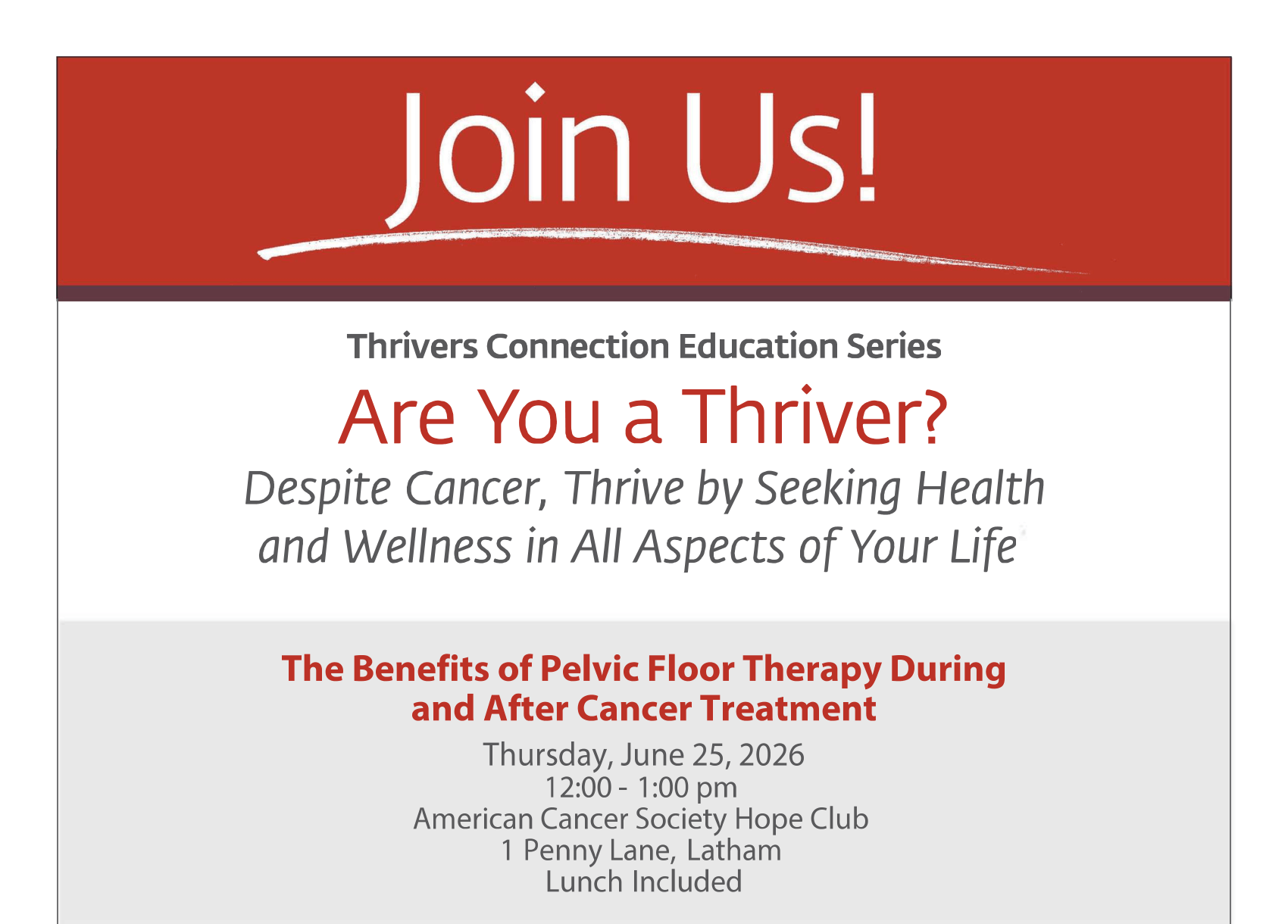 Thrivers Connection Education Series: The Benefits of Pelvic Floor Therapy During &amp; After Cancer Treatment