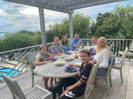 Family dinner of fresh caught fish: yellow snapper (William) and wahoo (uncle Justin). We missed cousin Connor (already in CO for college).