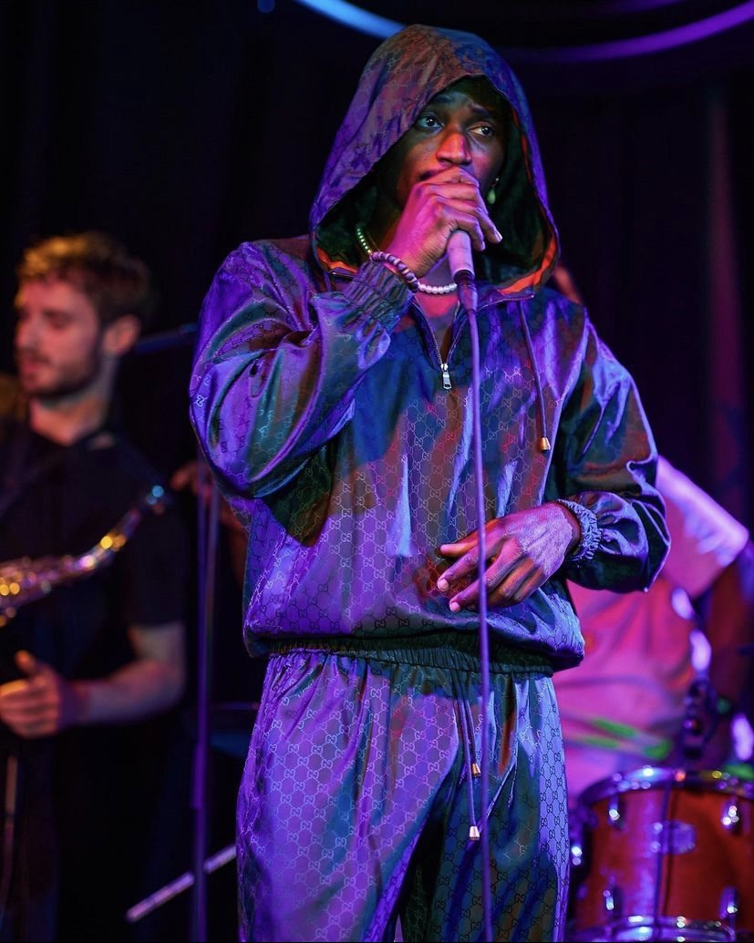 Mr.Bello styled by me in custom Dapper Dan for Major Stage performance