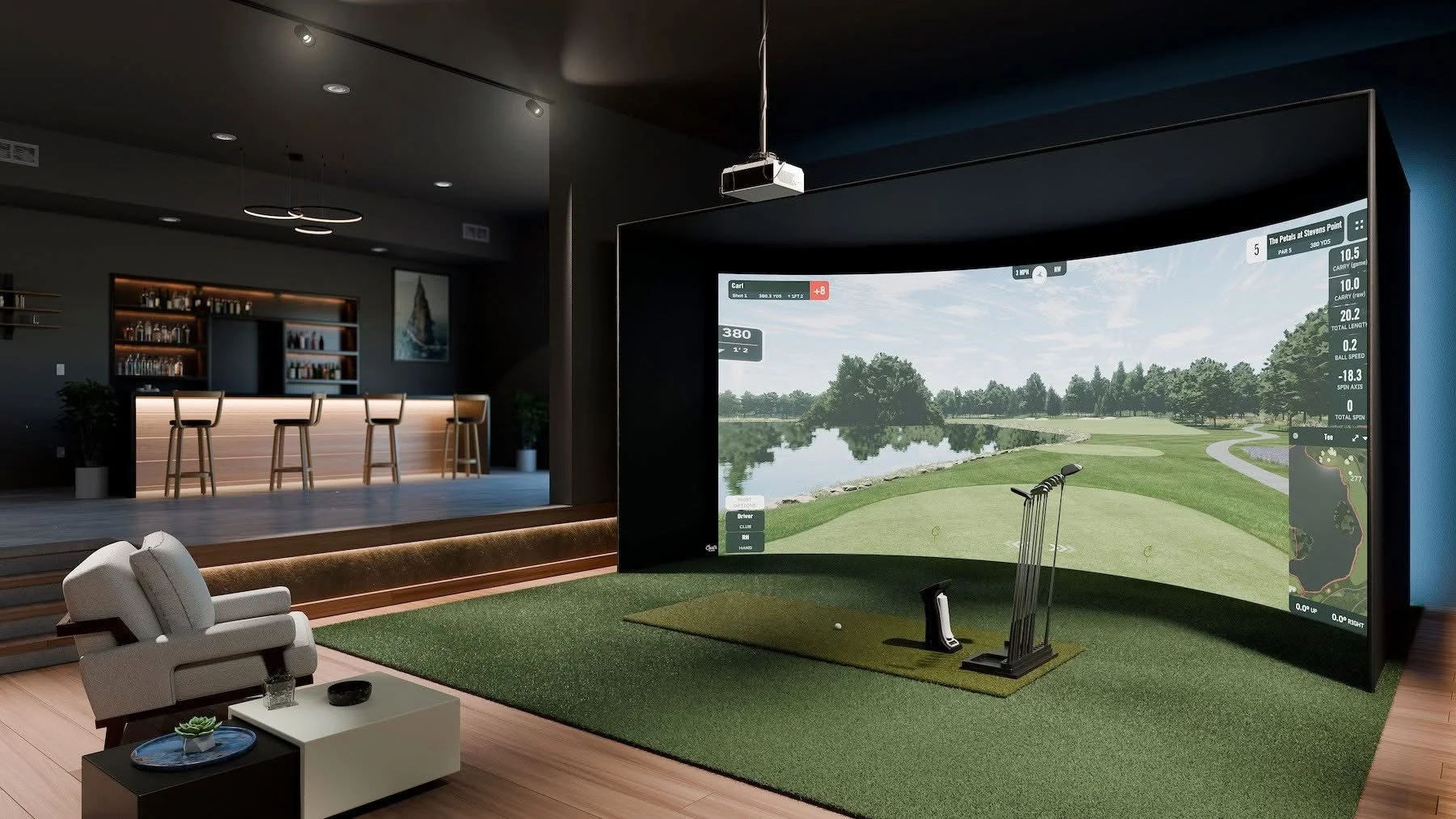  When curved TVs hit the market, they struggled to deliver on their promises of immersion and practicality, but curved impact screens for golf simulators are proving to be far more functional and exciting for enthusiasts. 