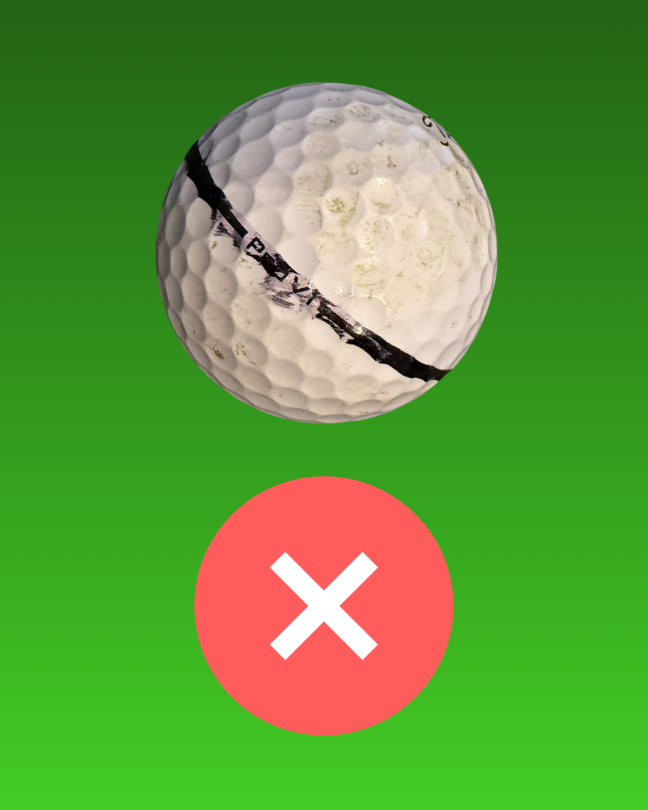 Dirty or marked balls transfer debris and damage your impact screen.