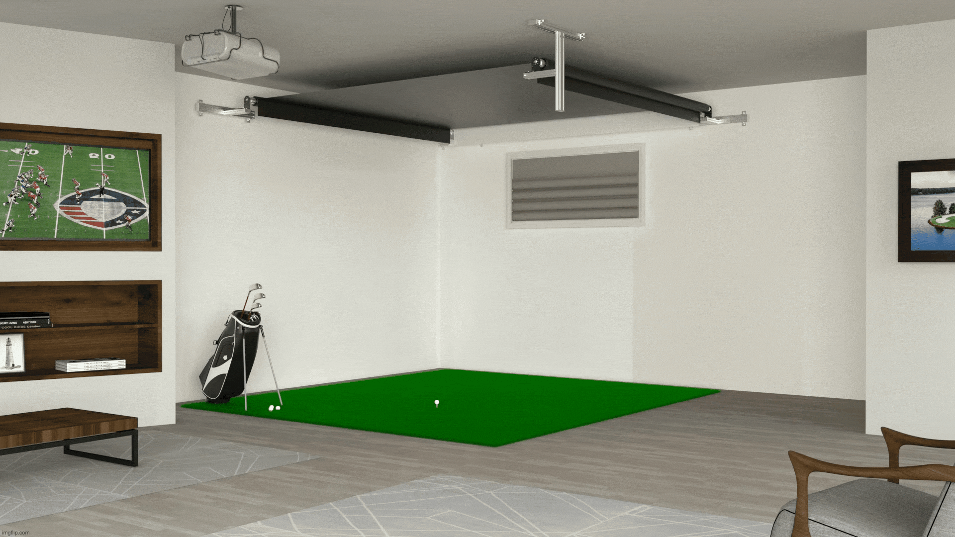 The SportScreen Vanish Series Retractable Golf Studio
