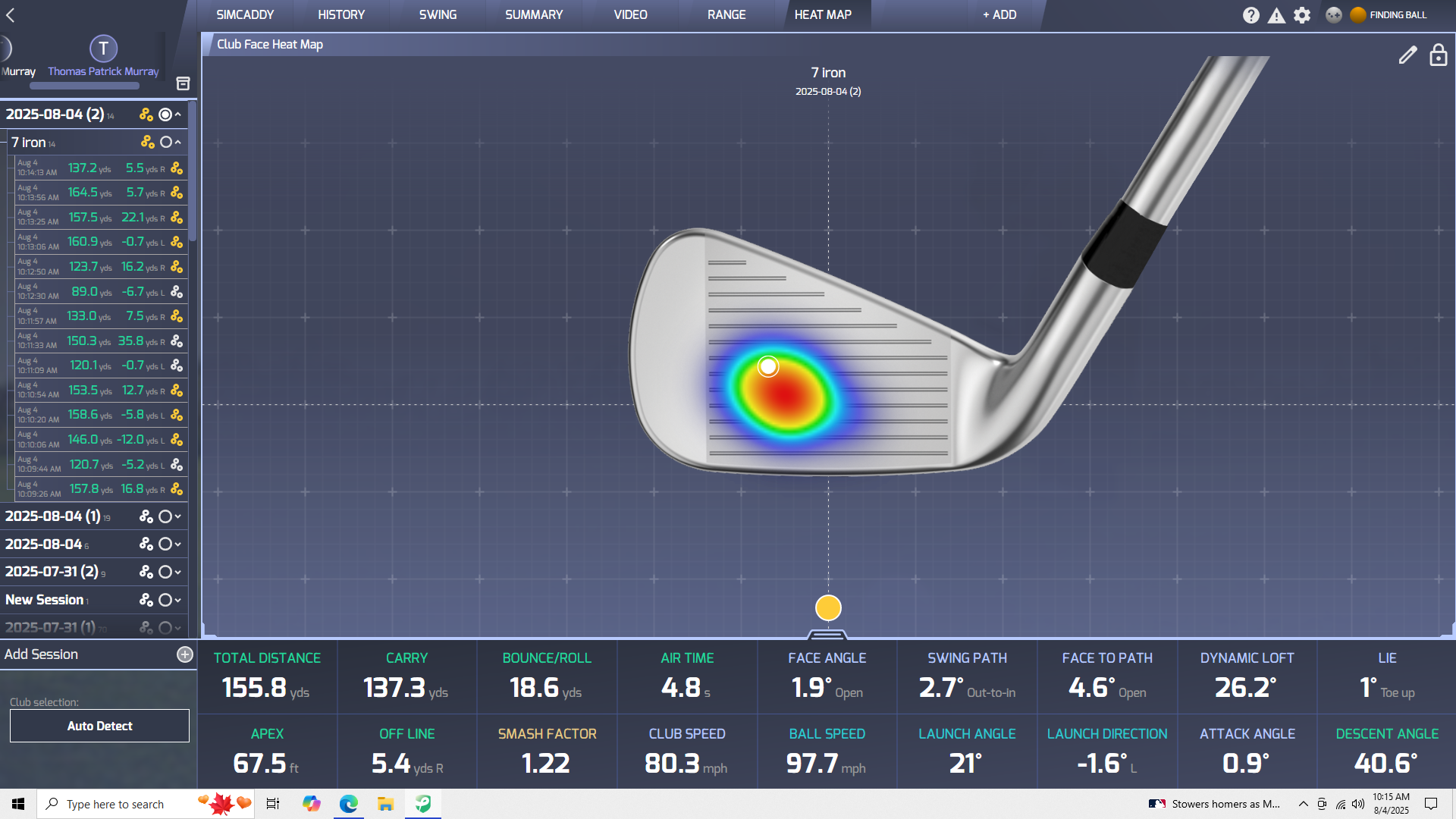  ProTee Labs Clubface Heat Map 