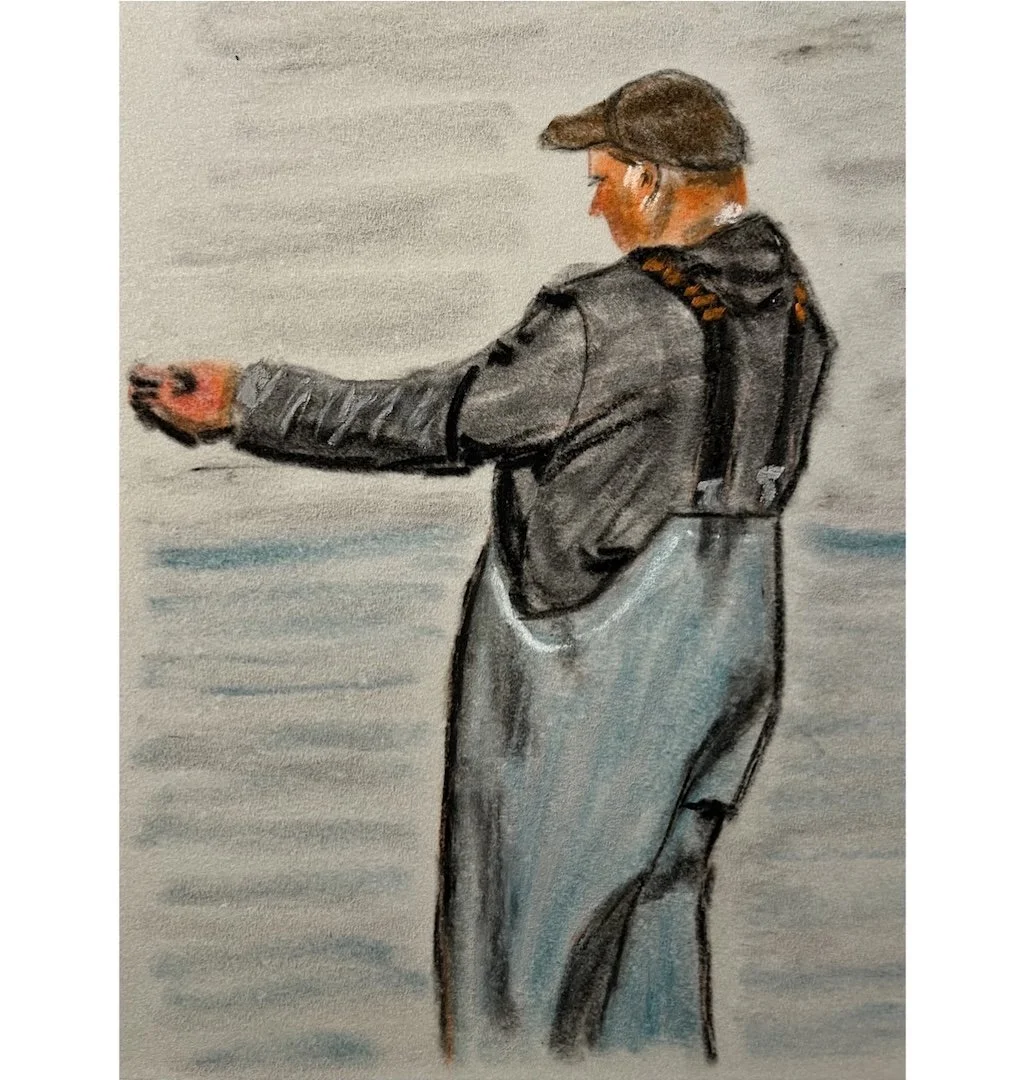 Vitt59Ölpastell 30/43cm mit Passepartout, gerahmt