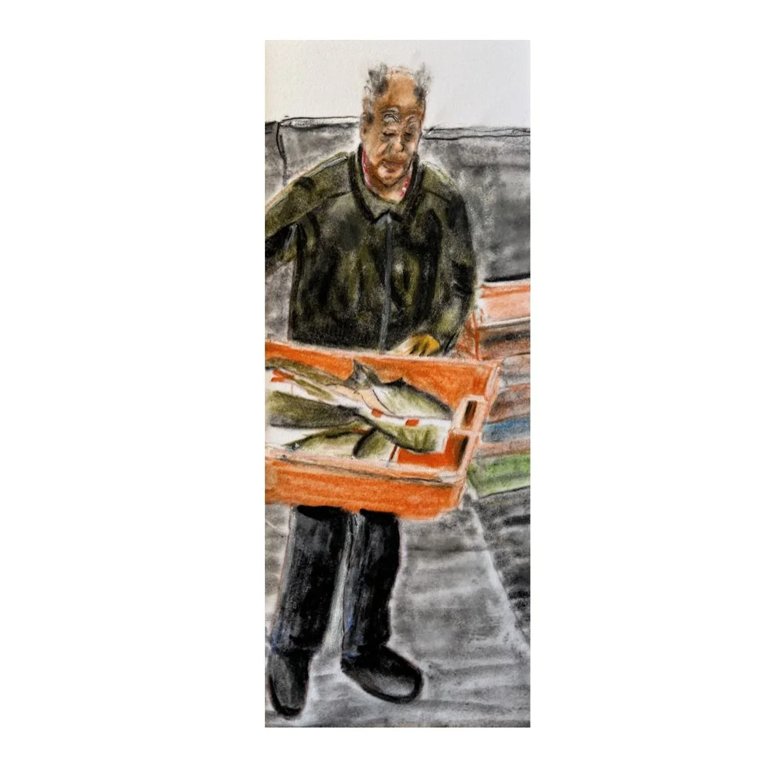 Vitt44Karin Ölpastell 42/30 gerahmt, mit Passepartout