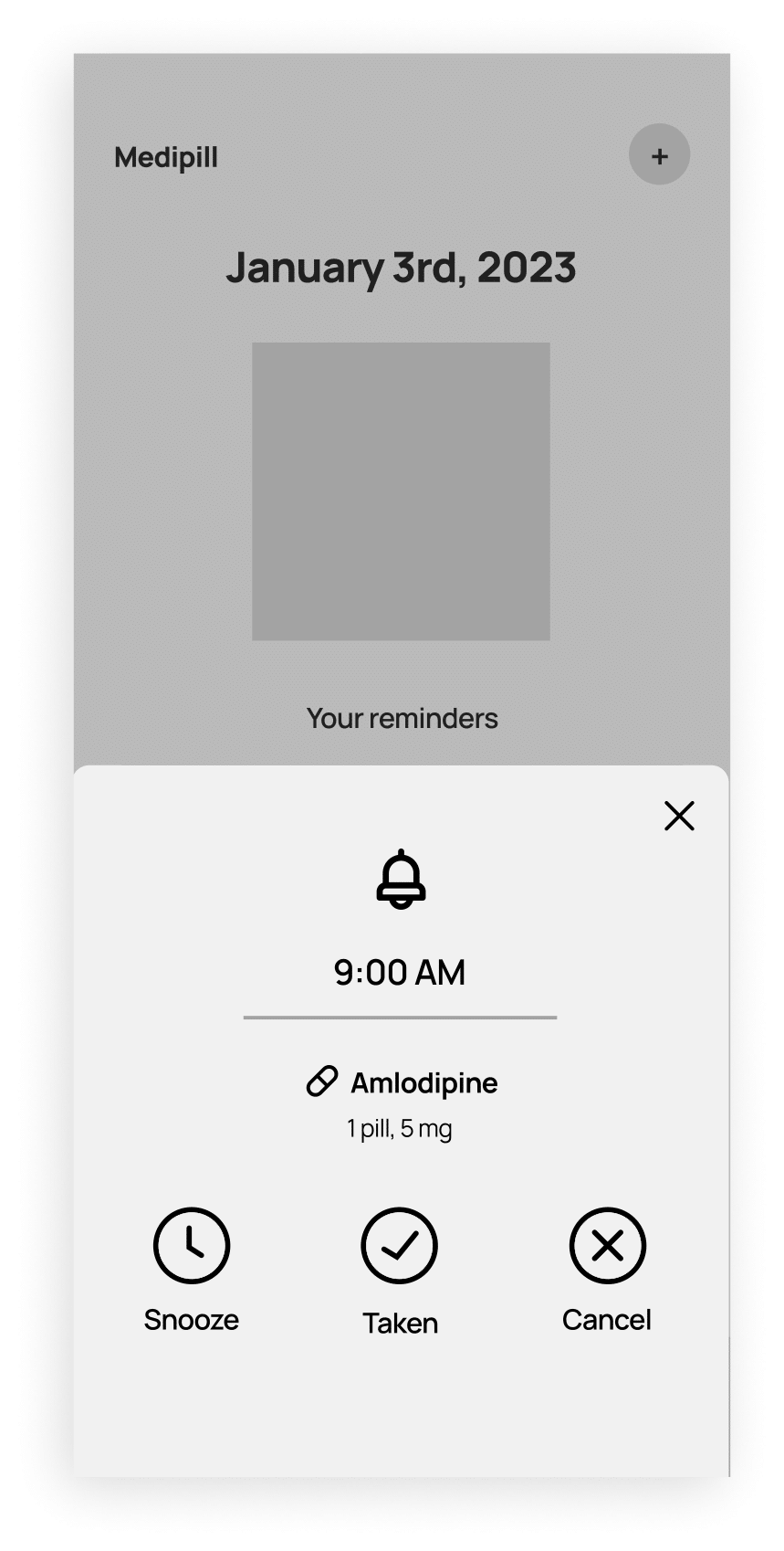7. Home Screen — Medication Reminder Popup