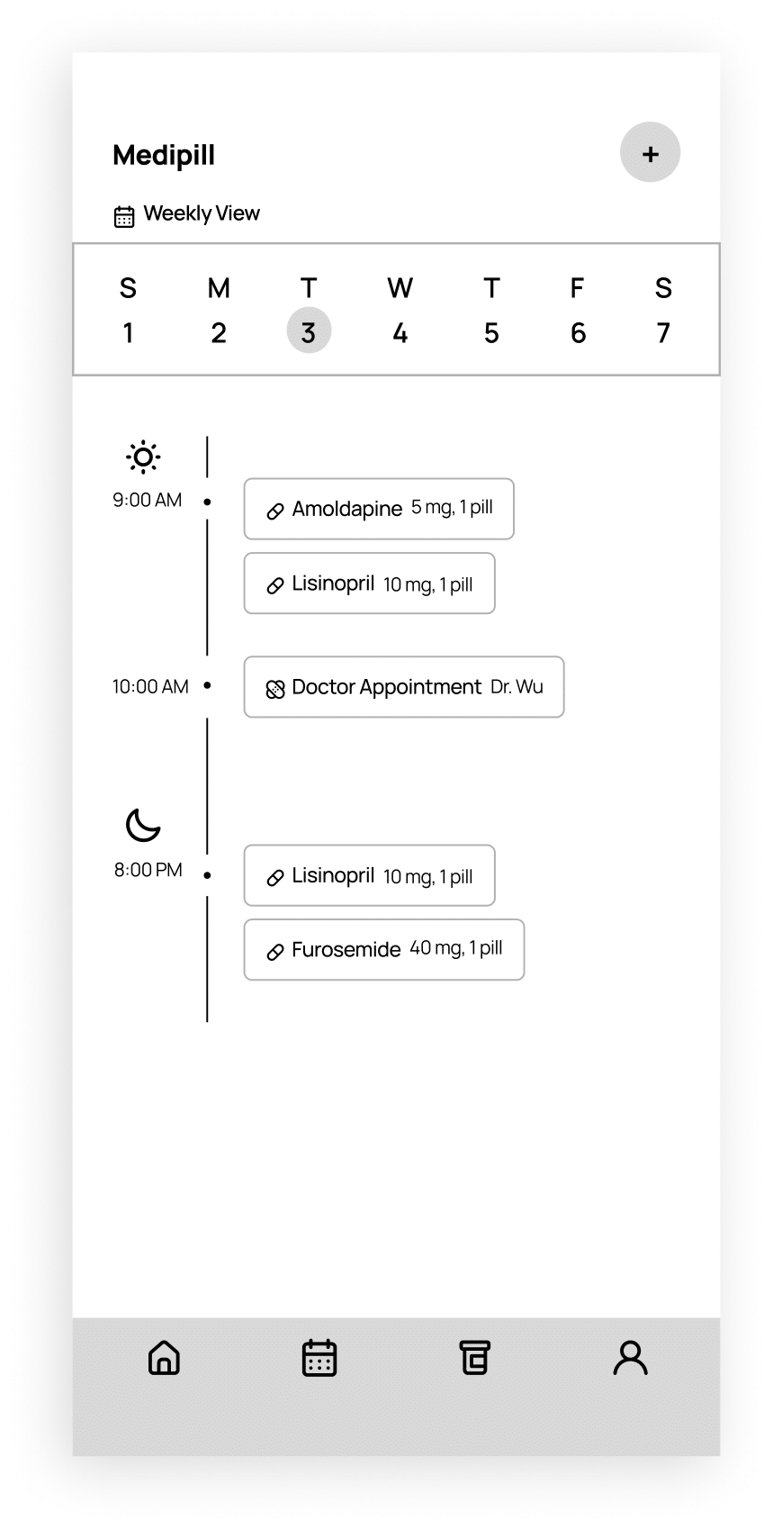 8. Weekly Calendar Screen