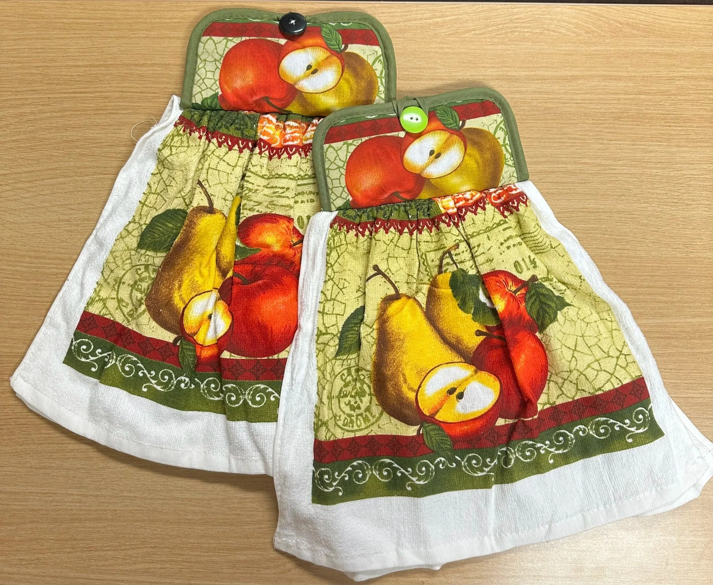 Kitchen towels with quilted hanger - 2 units