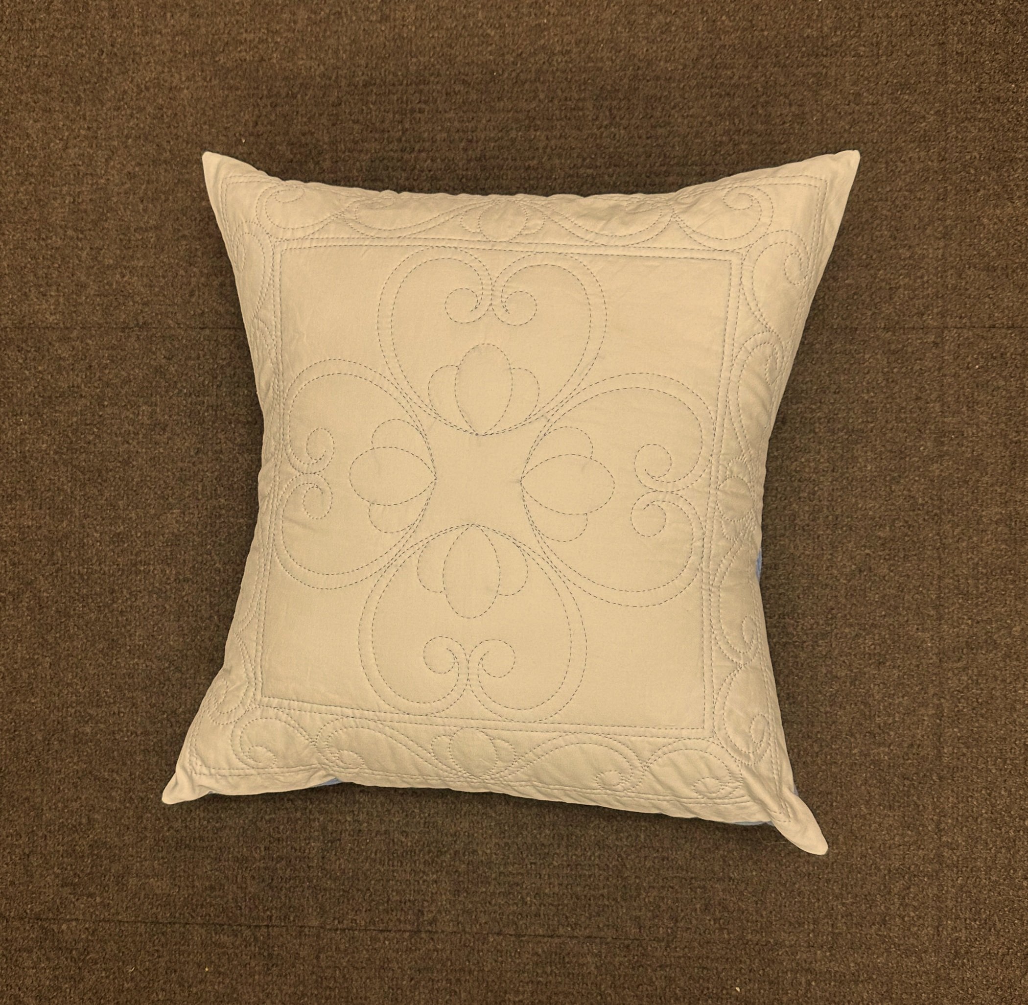 Hand quilted pillow case - 18"