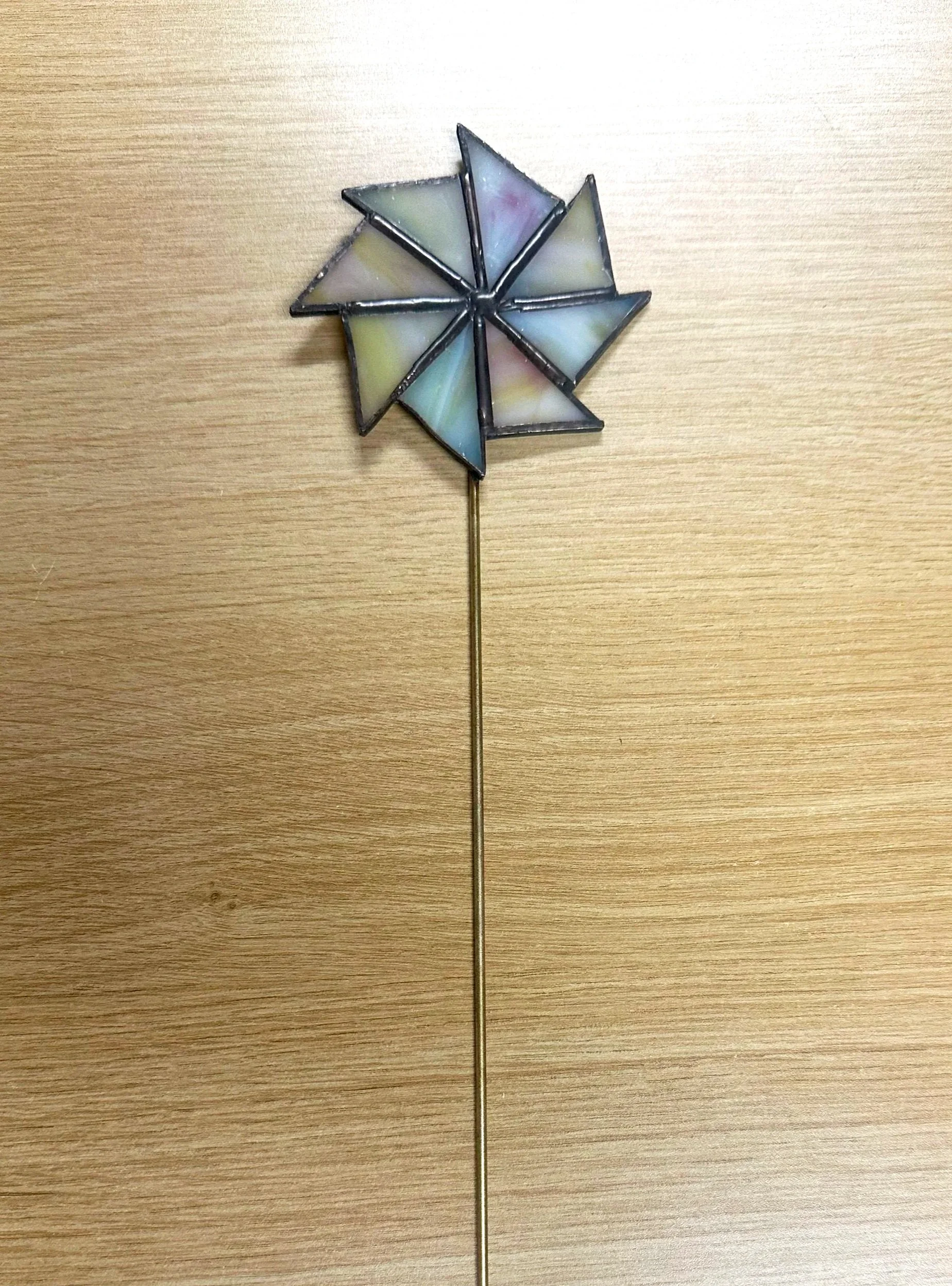Opaque stained glass plant ornament