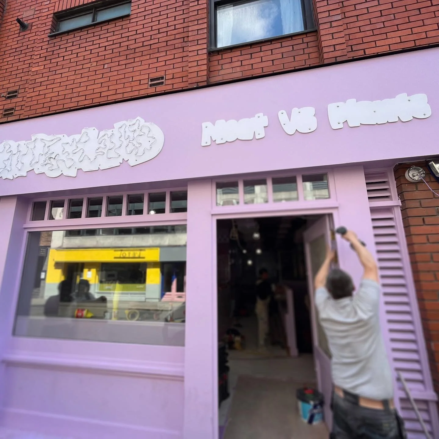 Wonderland Burger Restaurant coming soon #openingsoon #soholondon #purple #oldcomptonstreet #burgerrestaurant