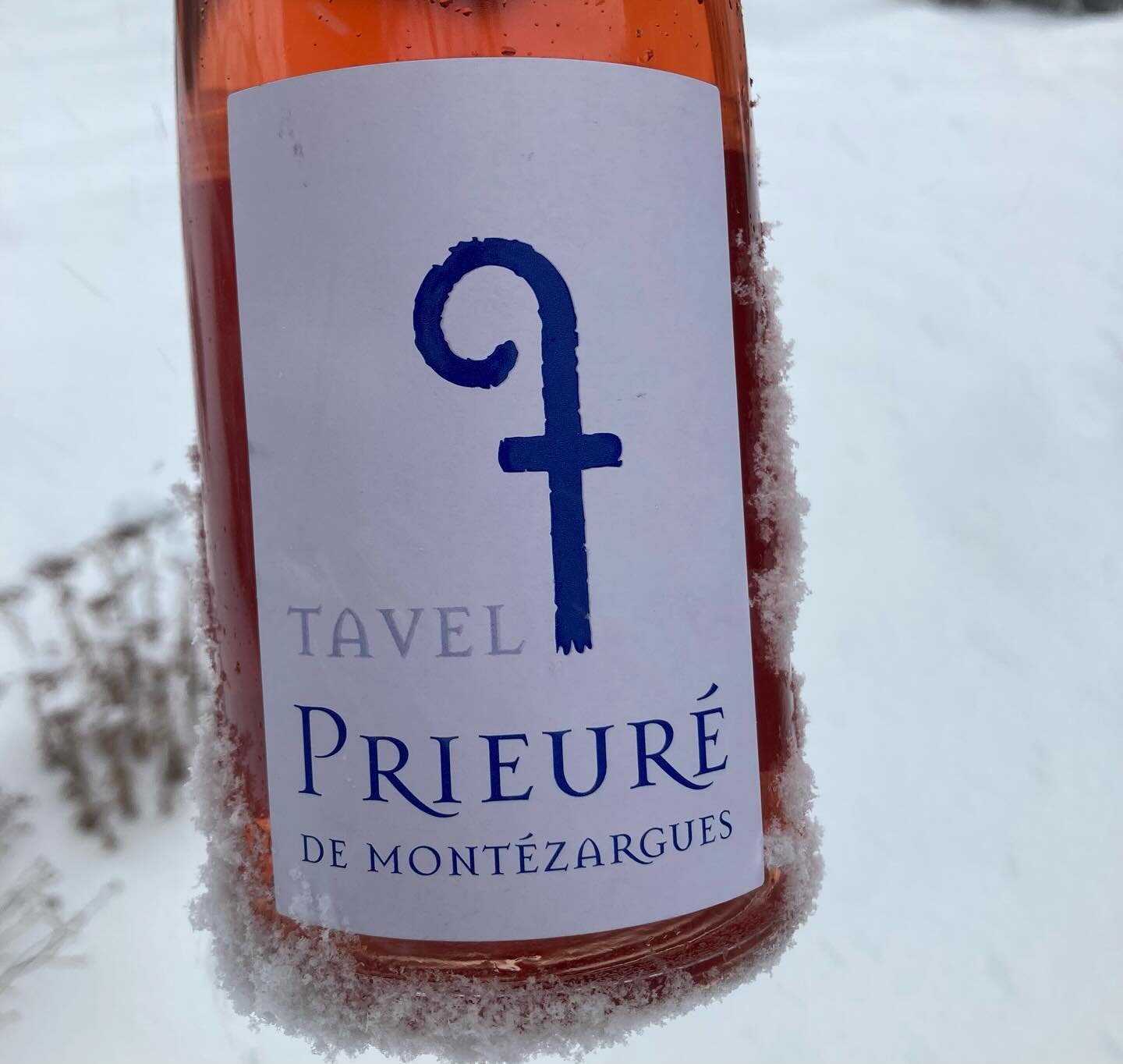A snow storm has blown in so I&rsquo;m staying home. I&rsquo;ve lit a fire and grabbed a bottle of @prieuredemontezargues Tavel 2022. Happy Leap Day! (A blend of Grenache, Cinsault, Clairette and Syrah) #leapday #tavel #rosewine #prieur&eacute;demont
