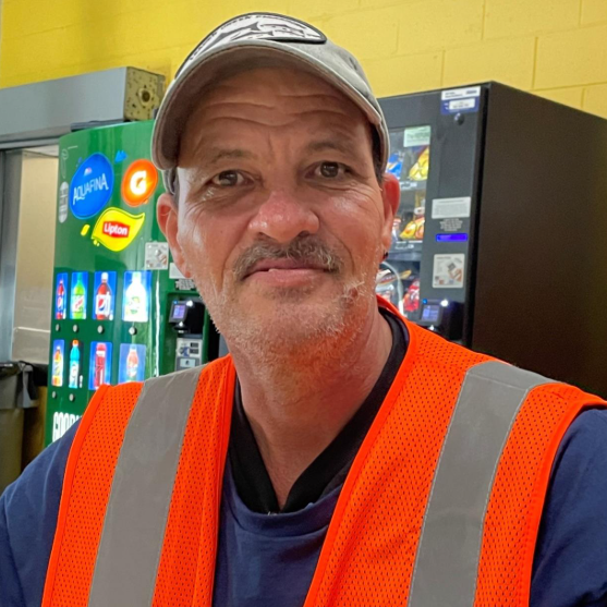 Guest, Amaury, sits in the Philly House dining room. Click here to read Amaury's story.