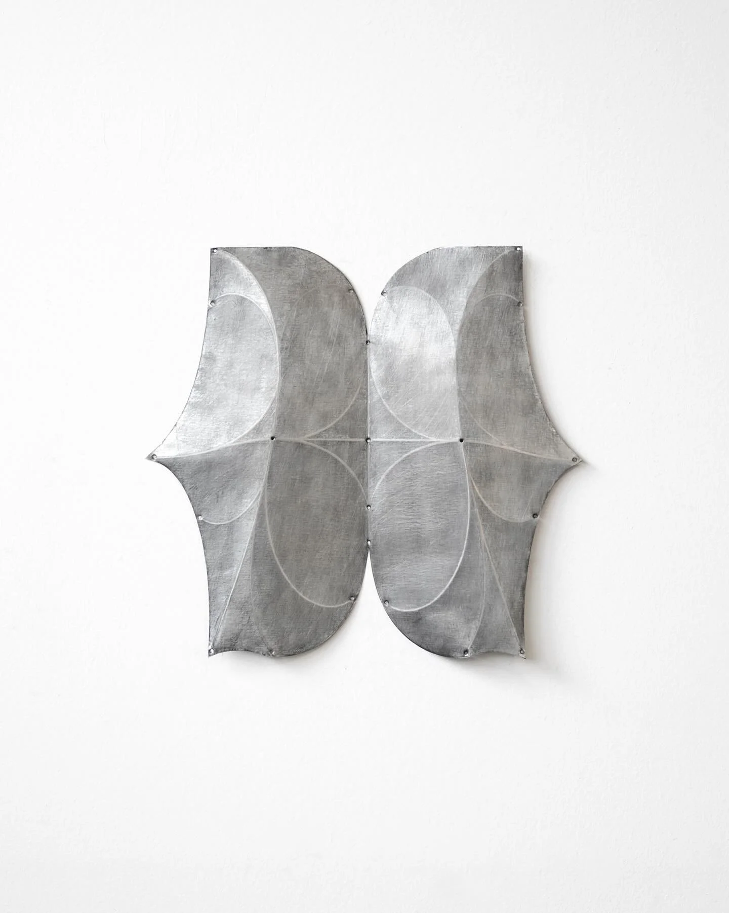 Here is another piece from the show.
Signal fire is still up through October 11th, set up an appointment with me to go see it if it&rsquo;s outside of open hours.

Inventory Item II, Folded galvanized steel, 12 &frac12; x 14, 2025