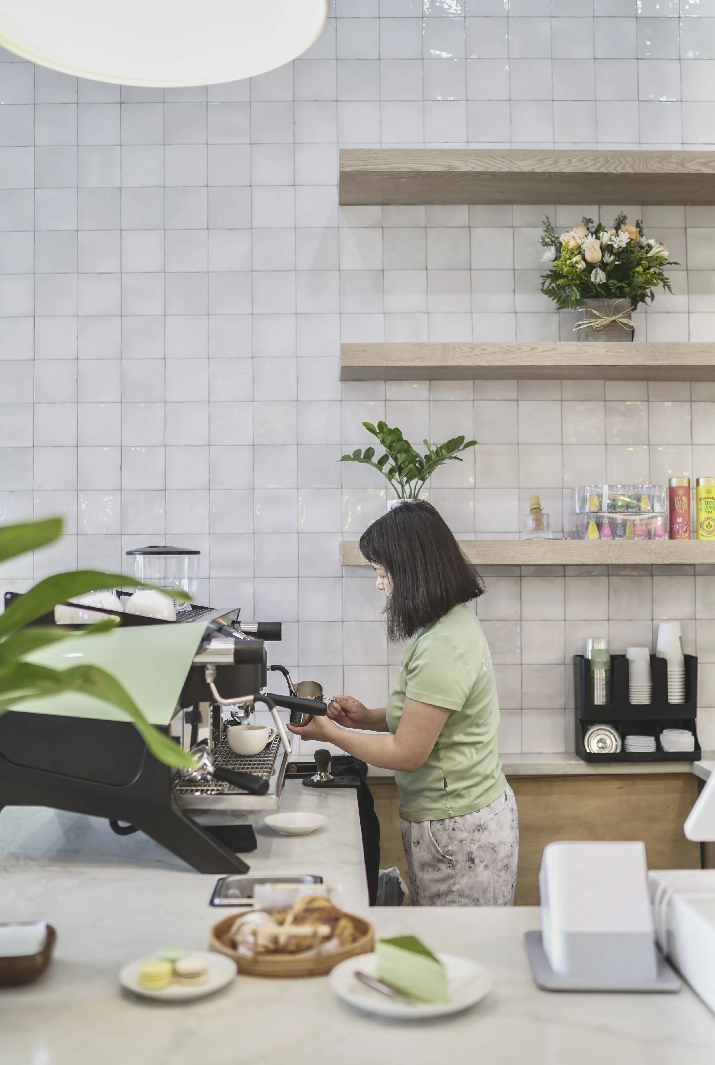 Modern bakery cafe barista