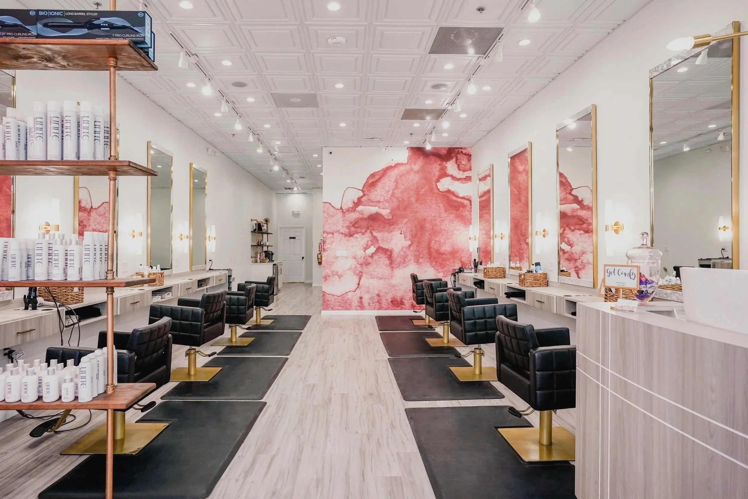 Top Knot Salon modern pink interior design