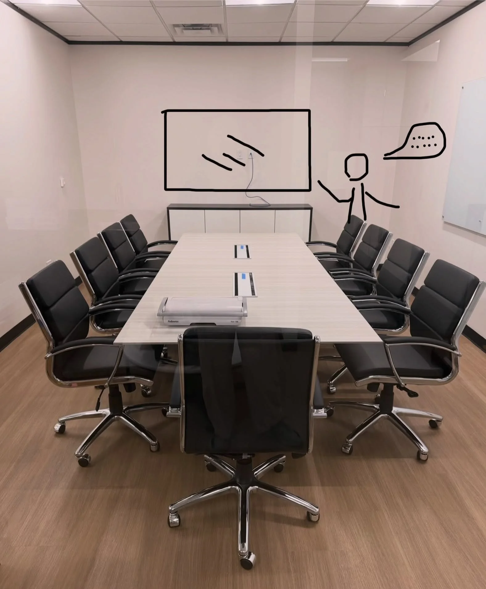 Almost ready for occupancy. 😂Staffing is currently&hellip; conceptual. 

#officeideas #movein #officefurniture #officesetup #workspace