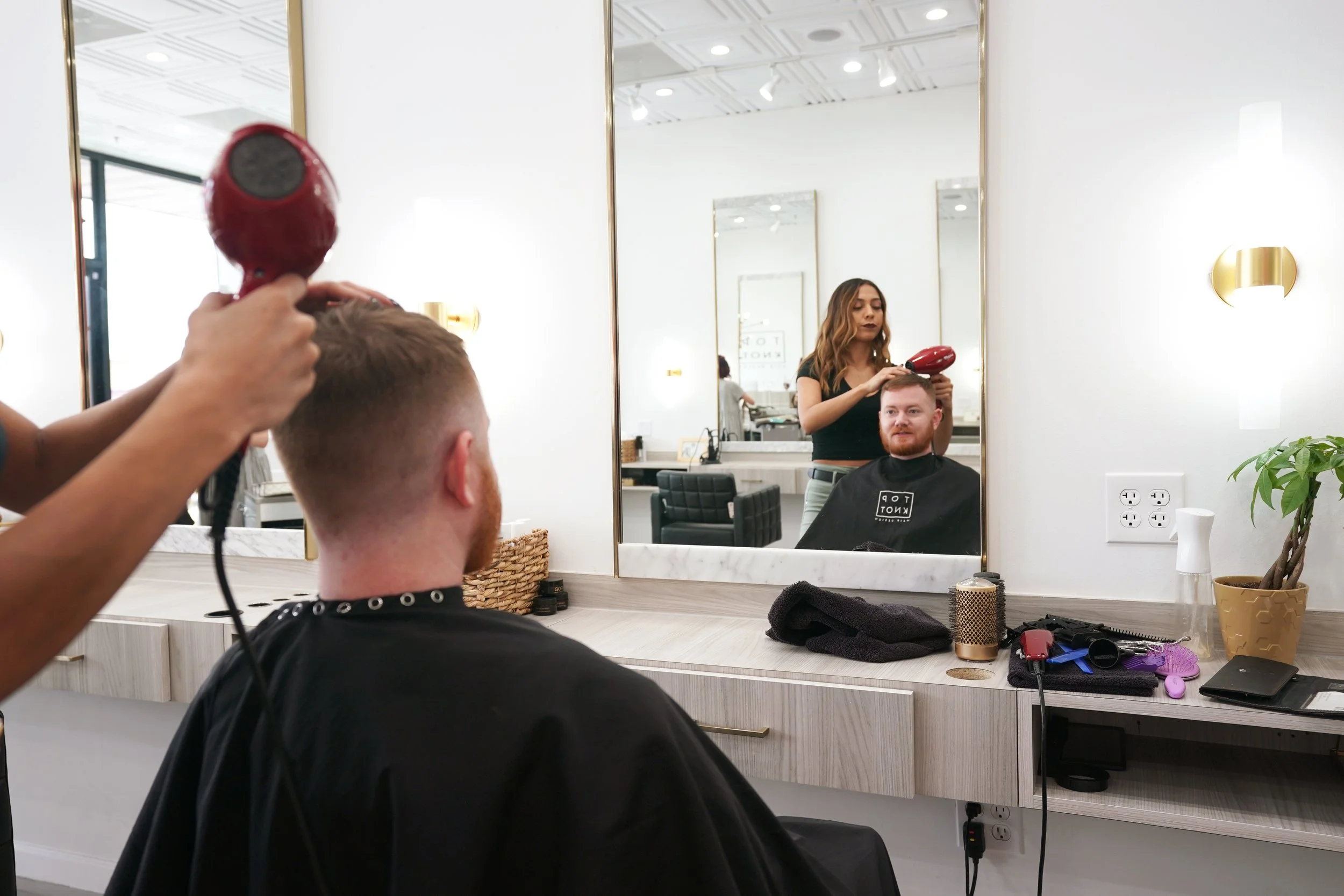 Modern hair studio interior design client
