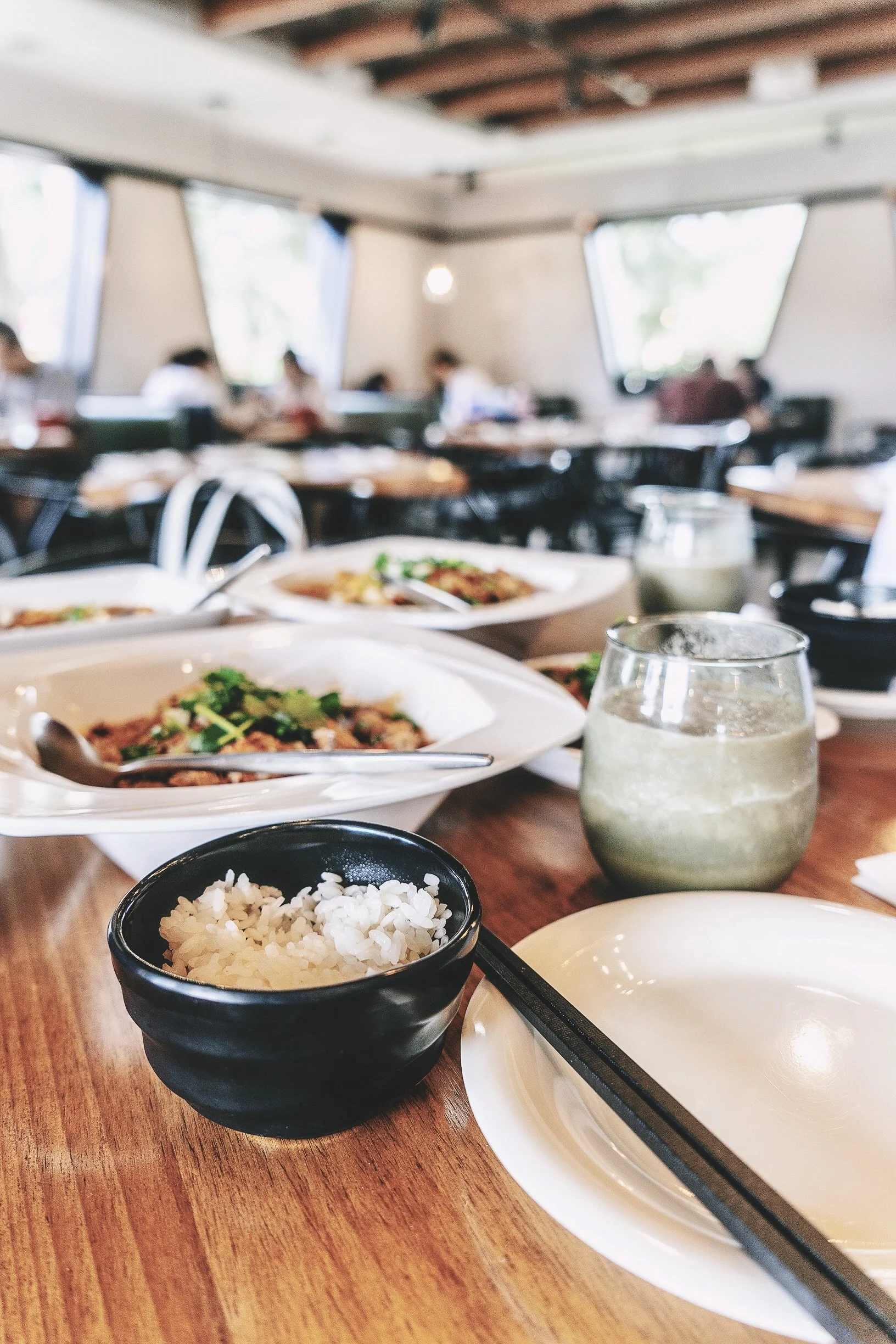 Modern restaurant  interior design delicious food