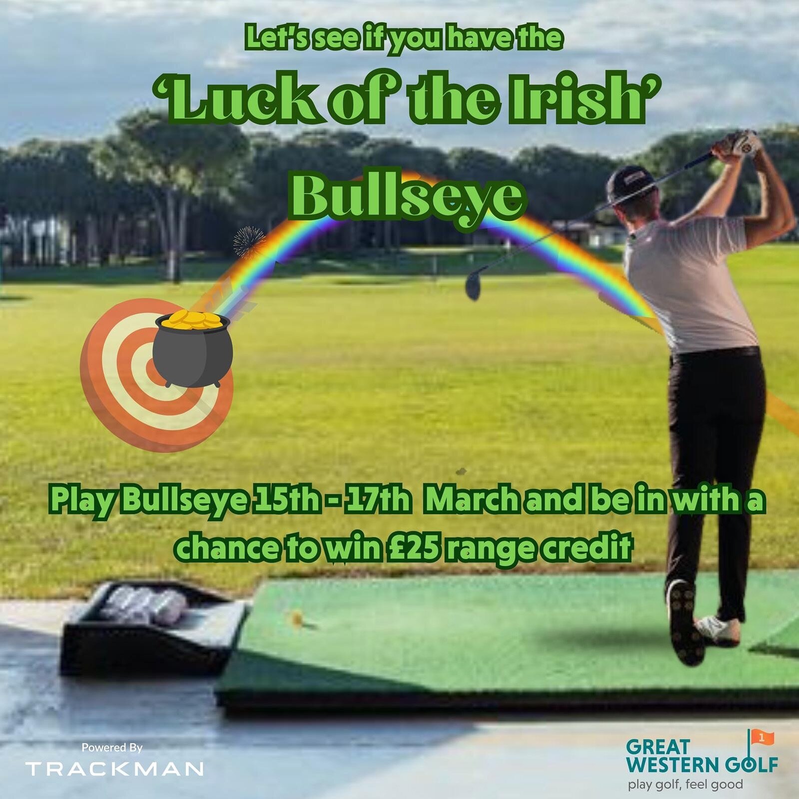 Do you have the &lsquo;Luck of the Irish&rsquo;? Swing by for three days of golfing fun and a chance to win &pound;25 range credit in our TrackMan bullseye competition! 🍀🎯 Who&rsquo;s up for the challenge?