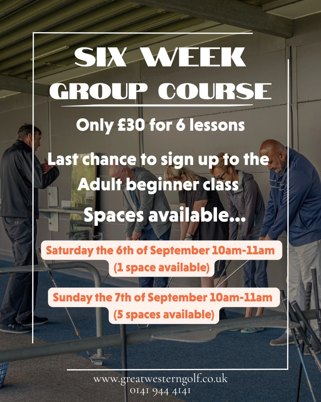 Book in while you can! Only a few spaces left for our adult beginners 6 week courses. 😁😁